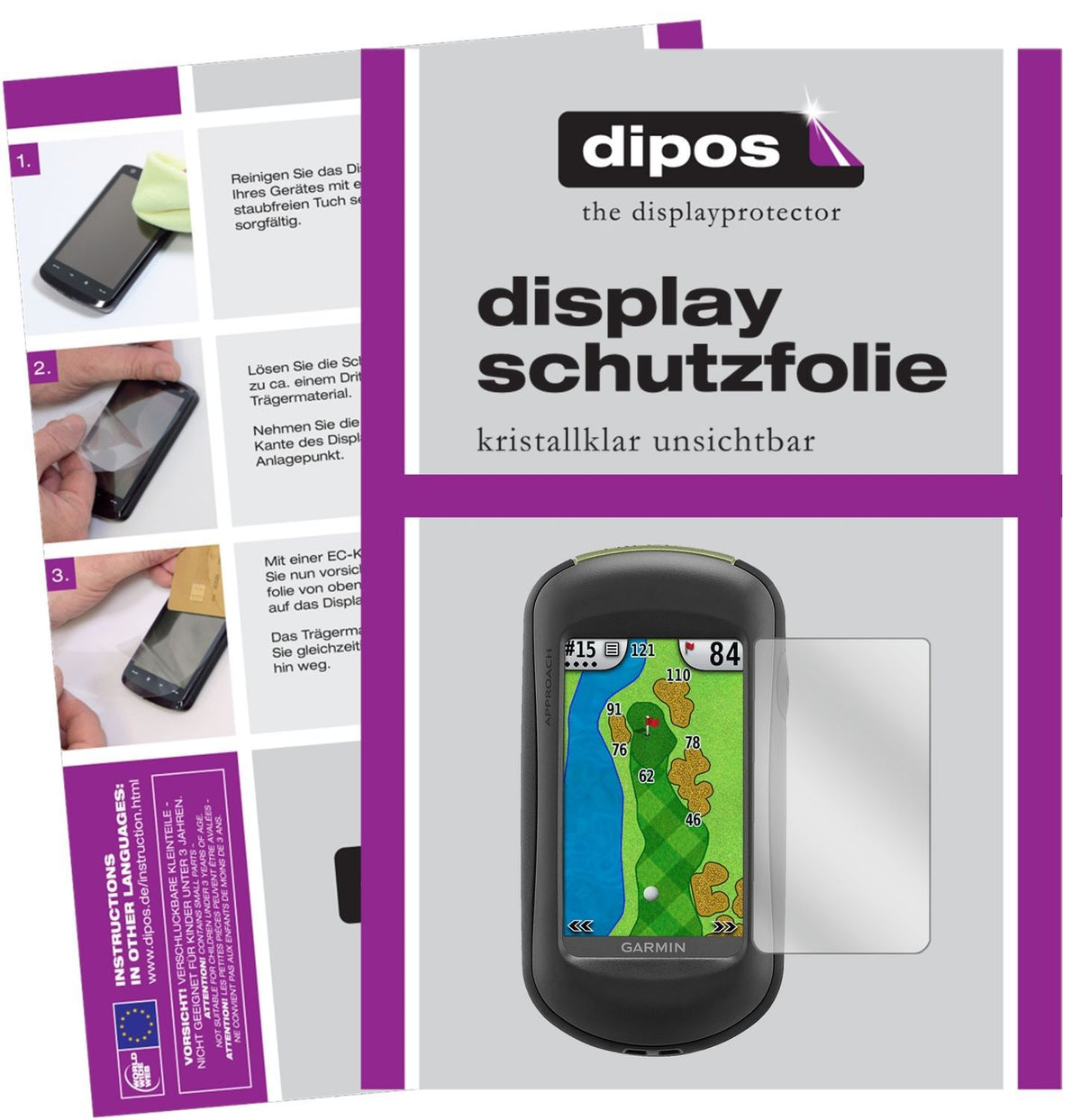 3x Schutzfolie klar für Garmin Approach G5 Display (1)