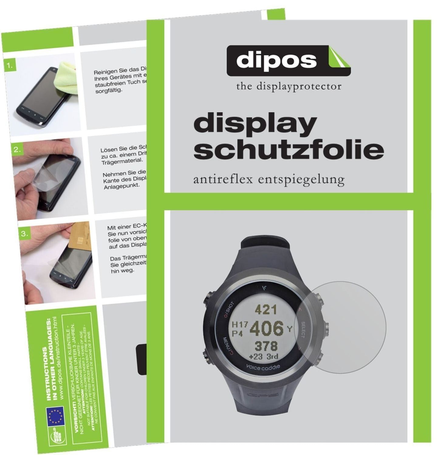 5x Schutzfolie matt für Voice Caddie T2 Display-Sc (2)