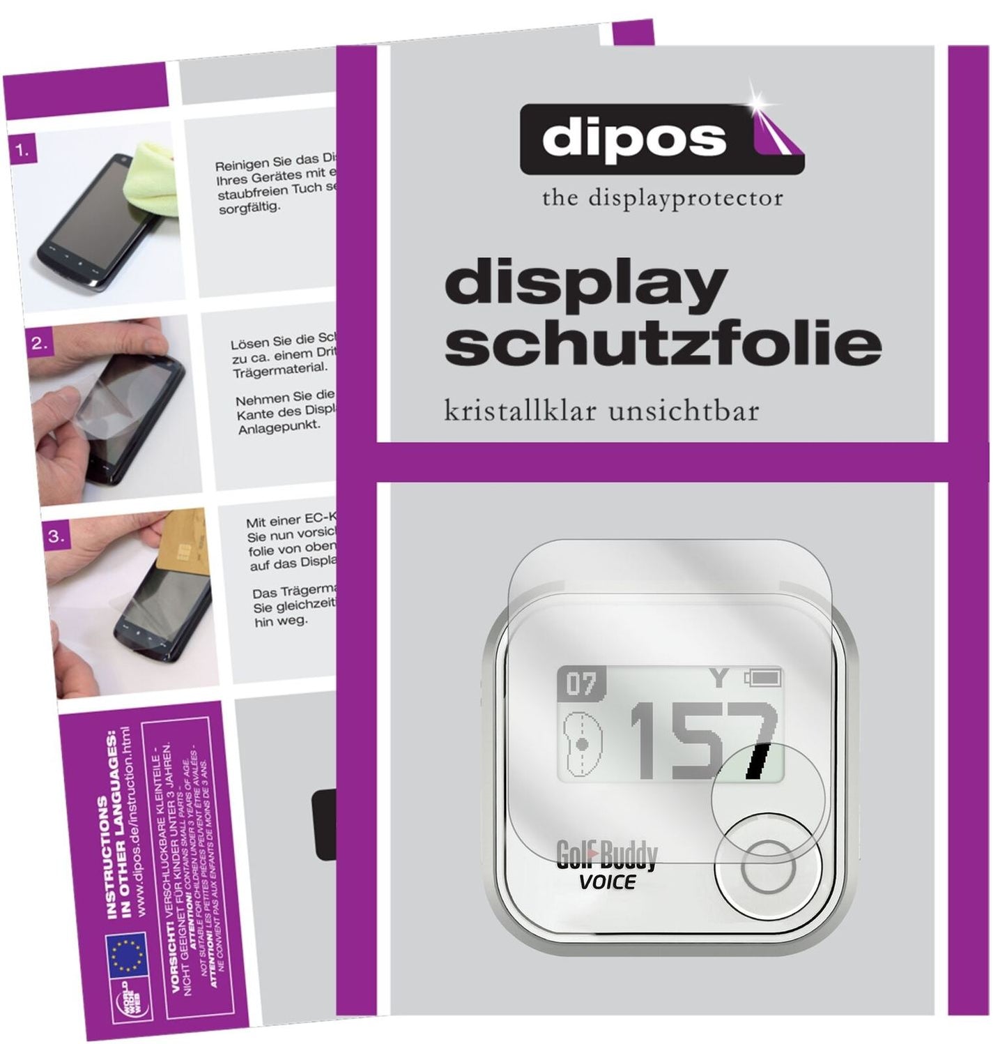 5x Schutzfolie klar für Golfbuddy Voice Display-Sc (2)
