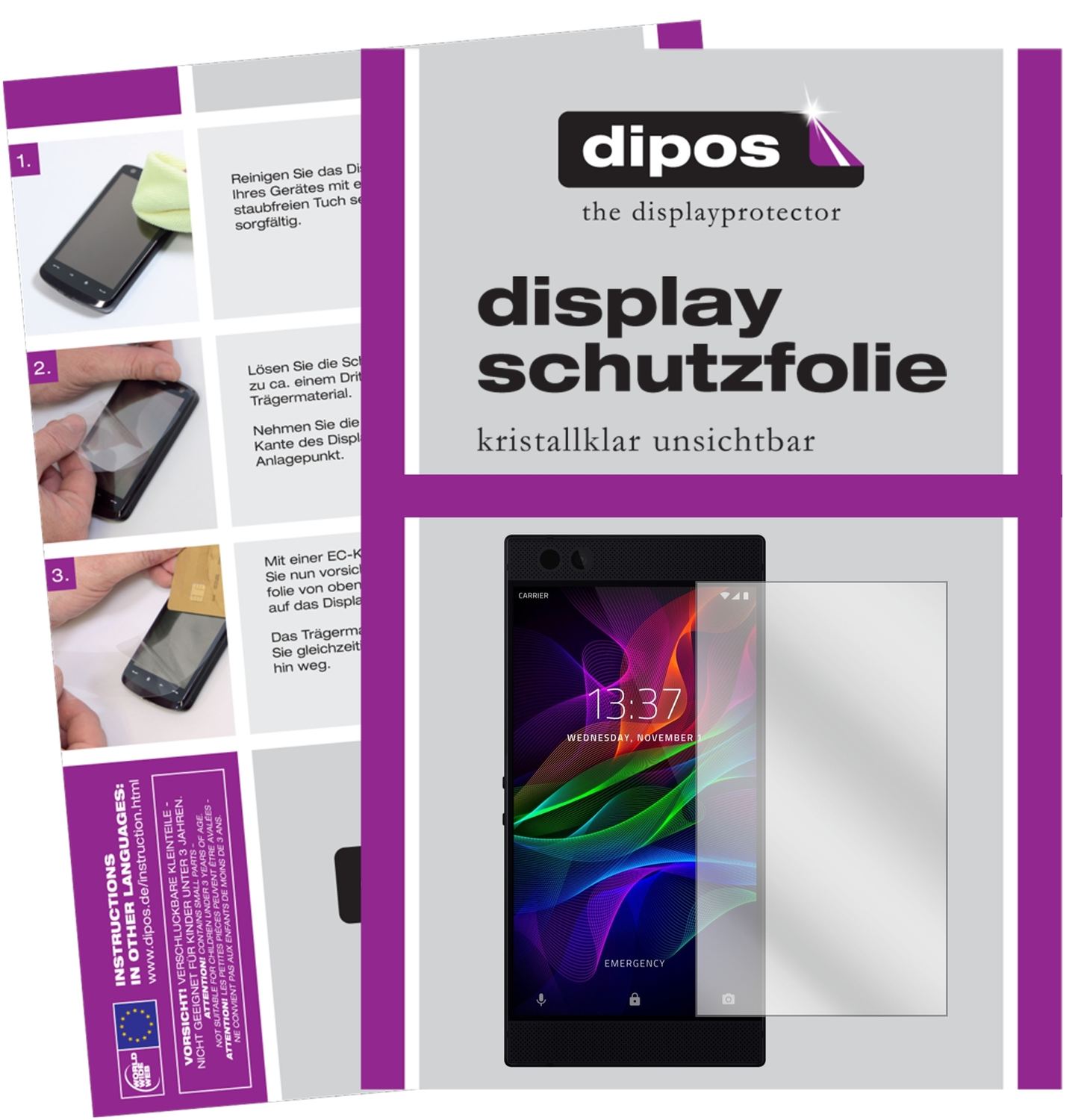 6x Schutzfolie klar für Razer Phone Display-Schutz (1)