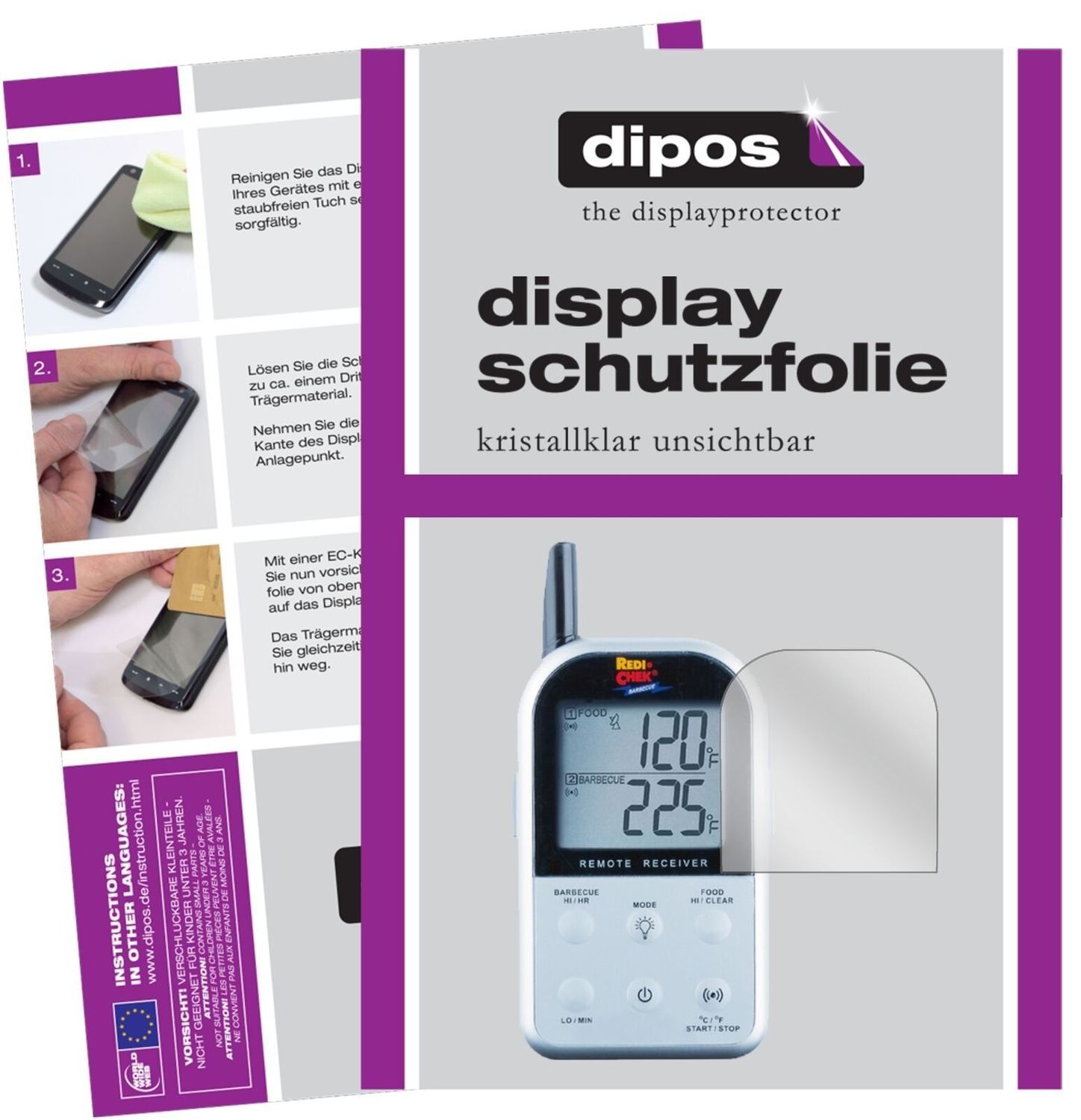 5x Schutzfolie klar für Maverick ET 732 Display-Sc (2)