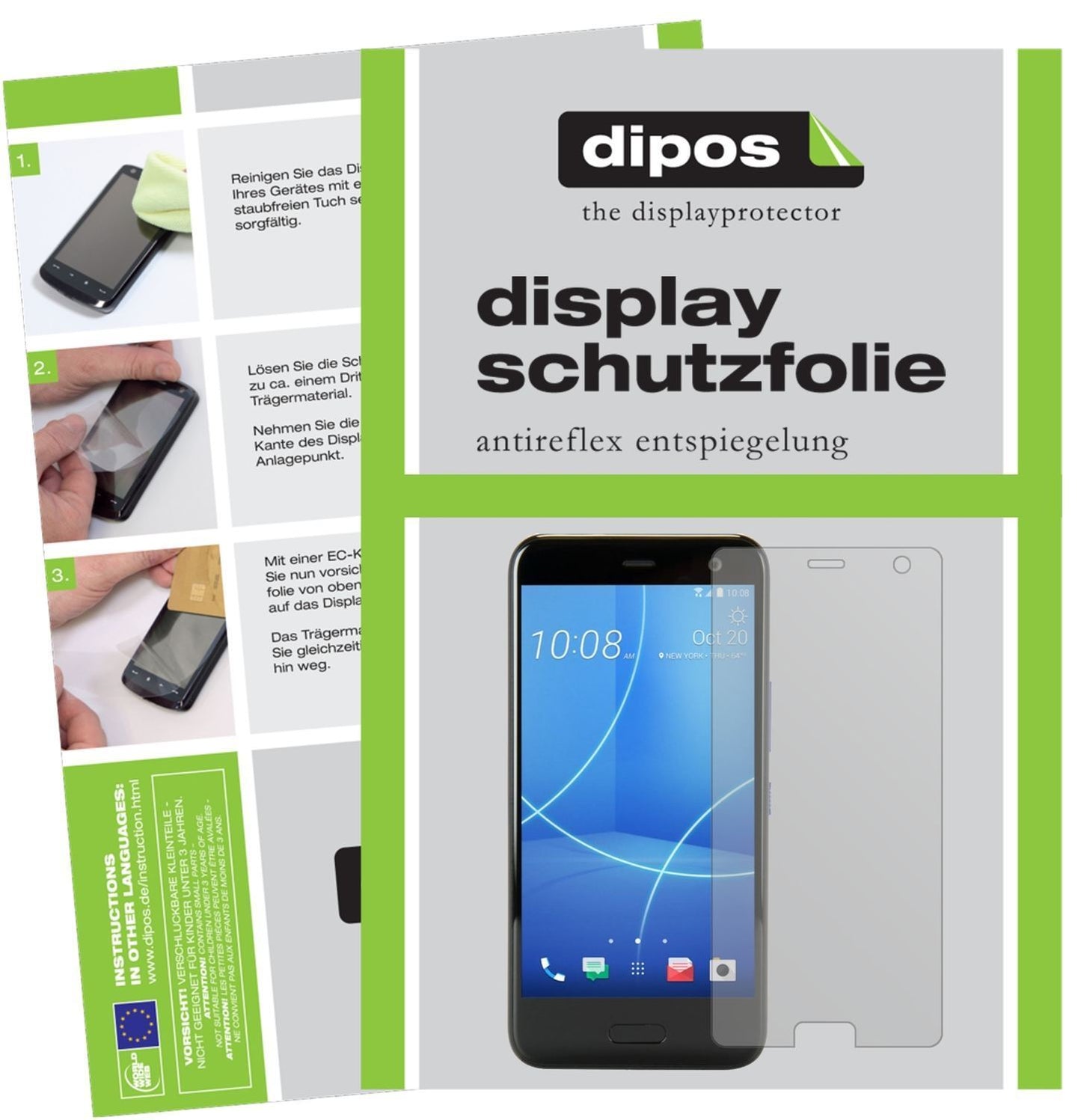 2x Schutzfolie matt für HTC U11 Life Display-Schut (1)