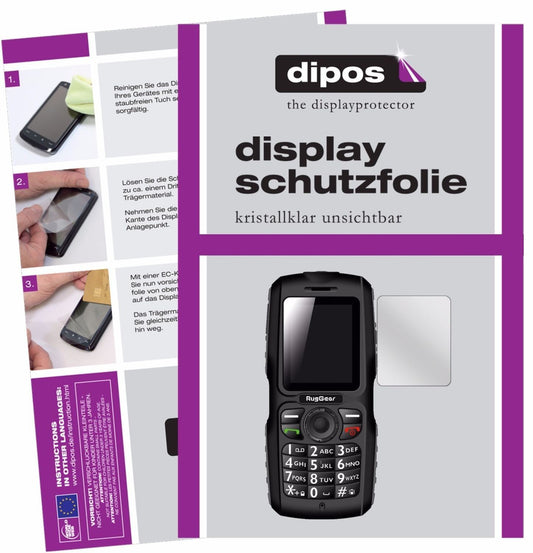 2x Schutzfolie klar für RugGear RG100 Display-Schu (1)