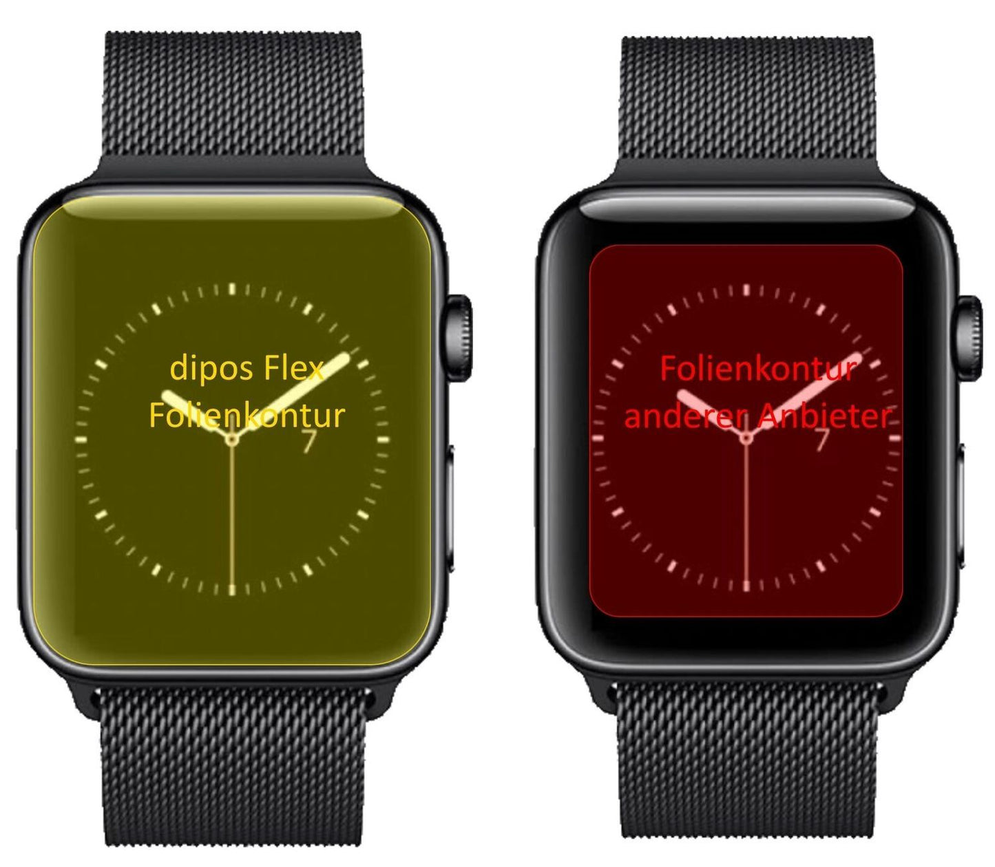 2x 3D Full Cover Schutzfolie für Apple Watch Serie (3)