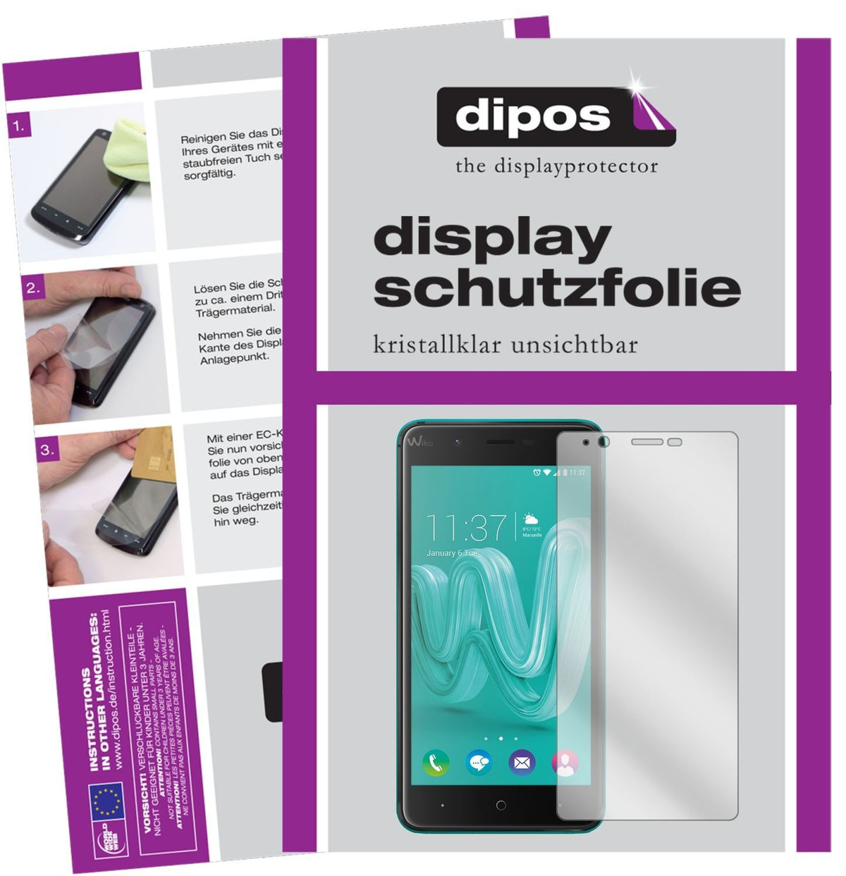 6x Schutzfolie klar für Wiko Kenny Display-Schutzf (1)