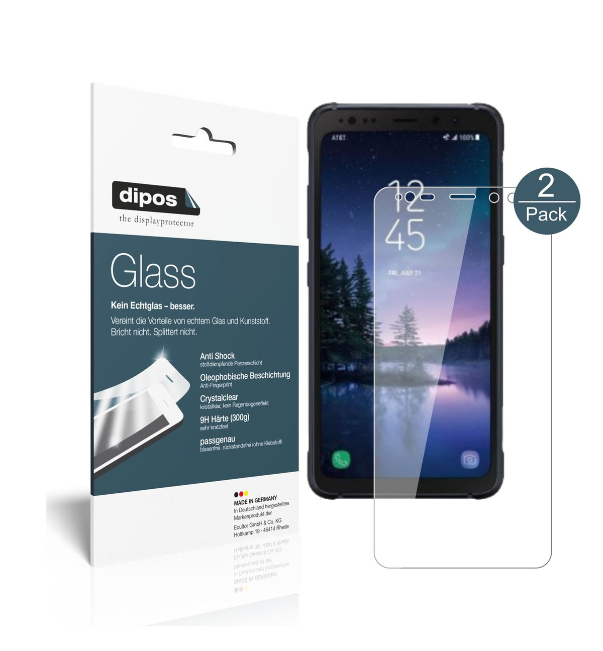 2x 9H Schutzfolie für Samsung Galaxy S8 ACTIVE Pan (1)