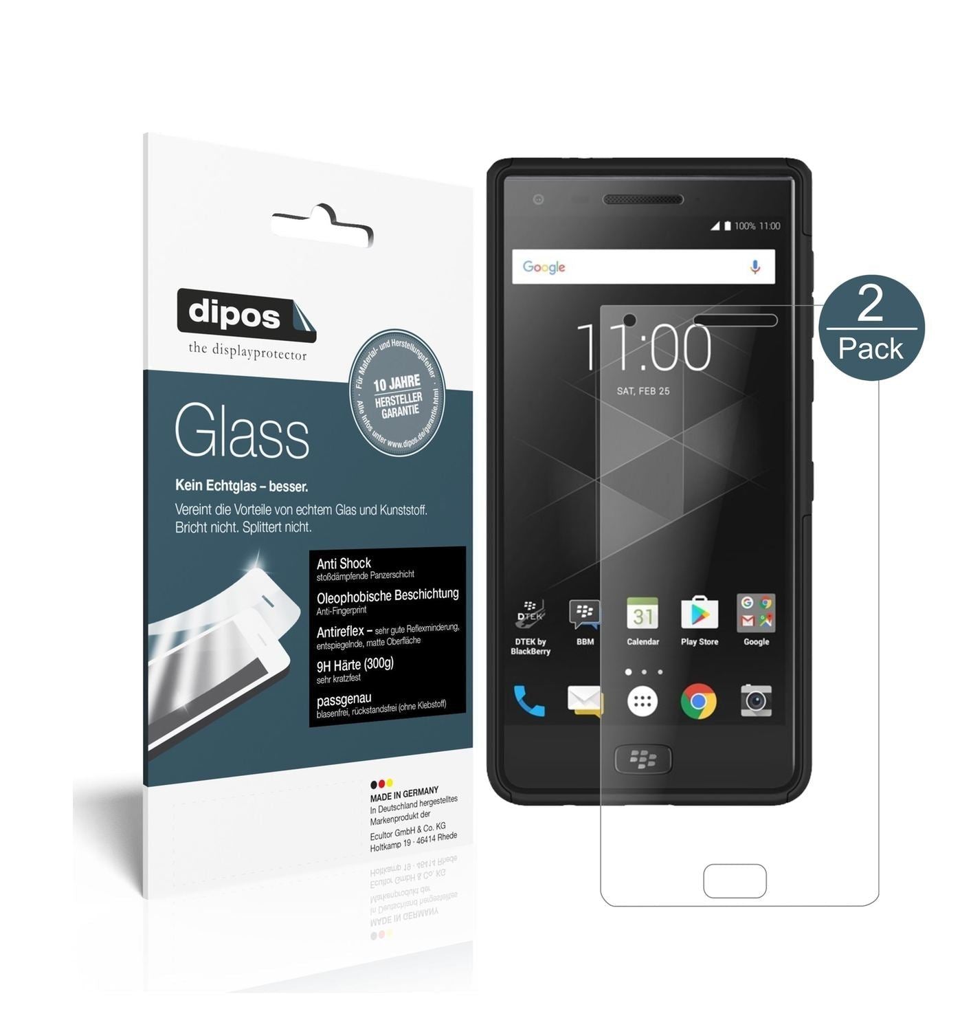2x 9H Schutzfolie matt für Blackberry Motion Panze (1)