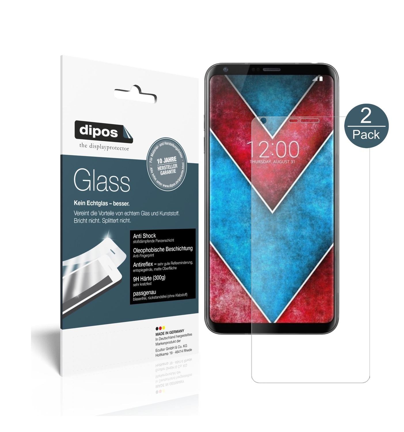 2x 9H Schutzfolie matt für LG V30 Panzerfolie (1)