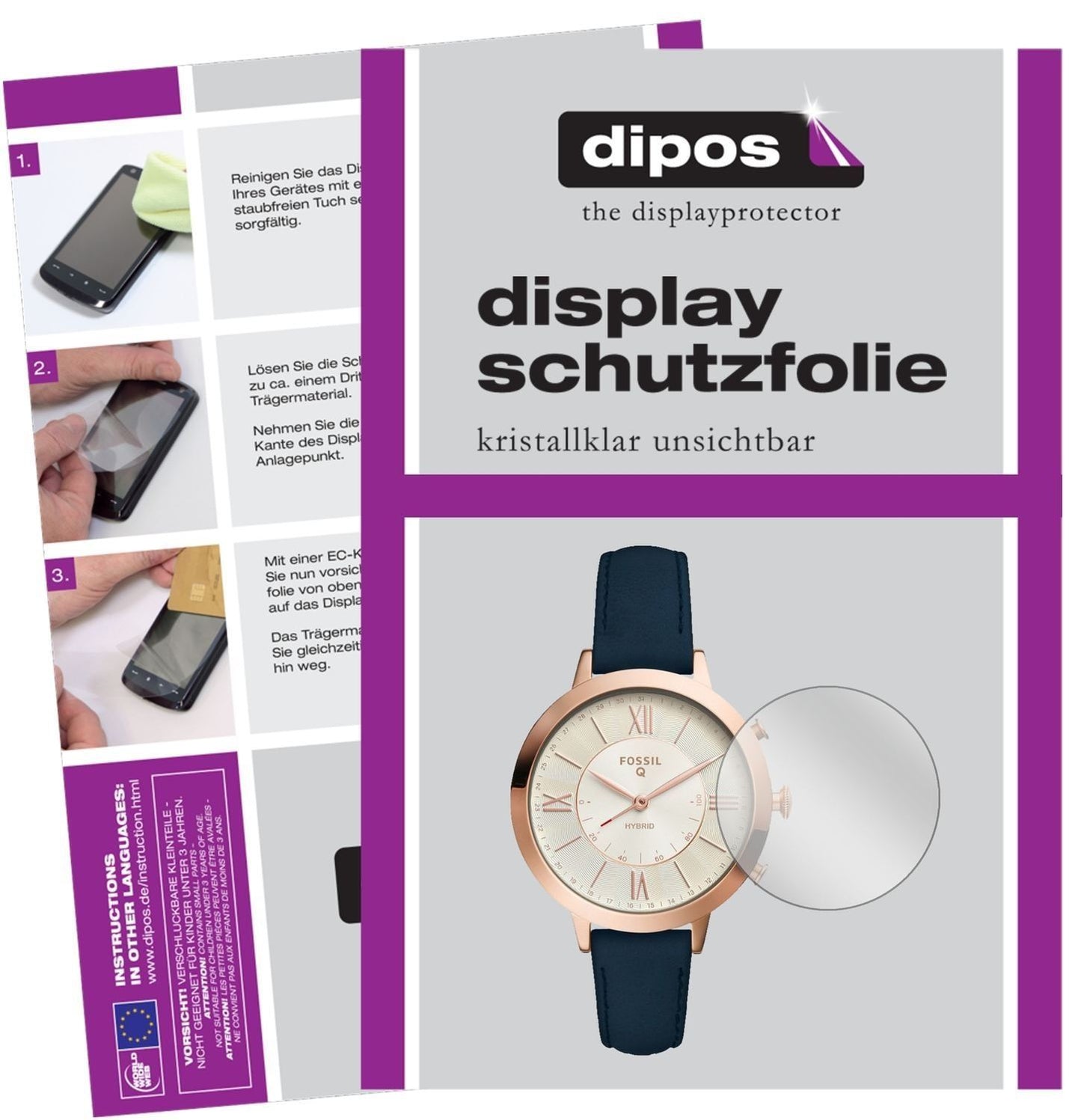 6x Schutzfolie klar für Fossil Q Jaqueline Display (1)
