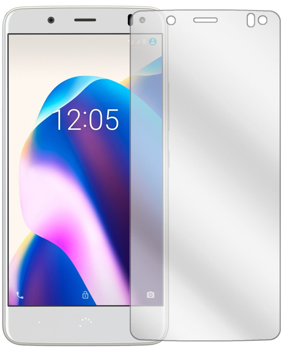 2x Schutzfolie klar für BQ Aquaris U2 Display-Schu (2)