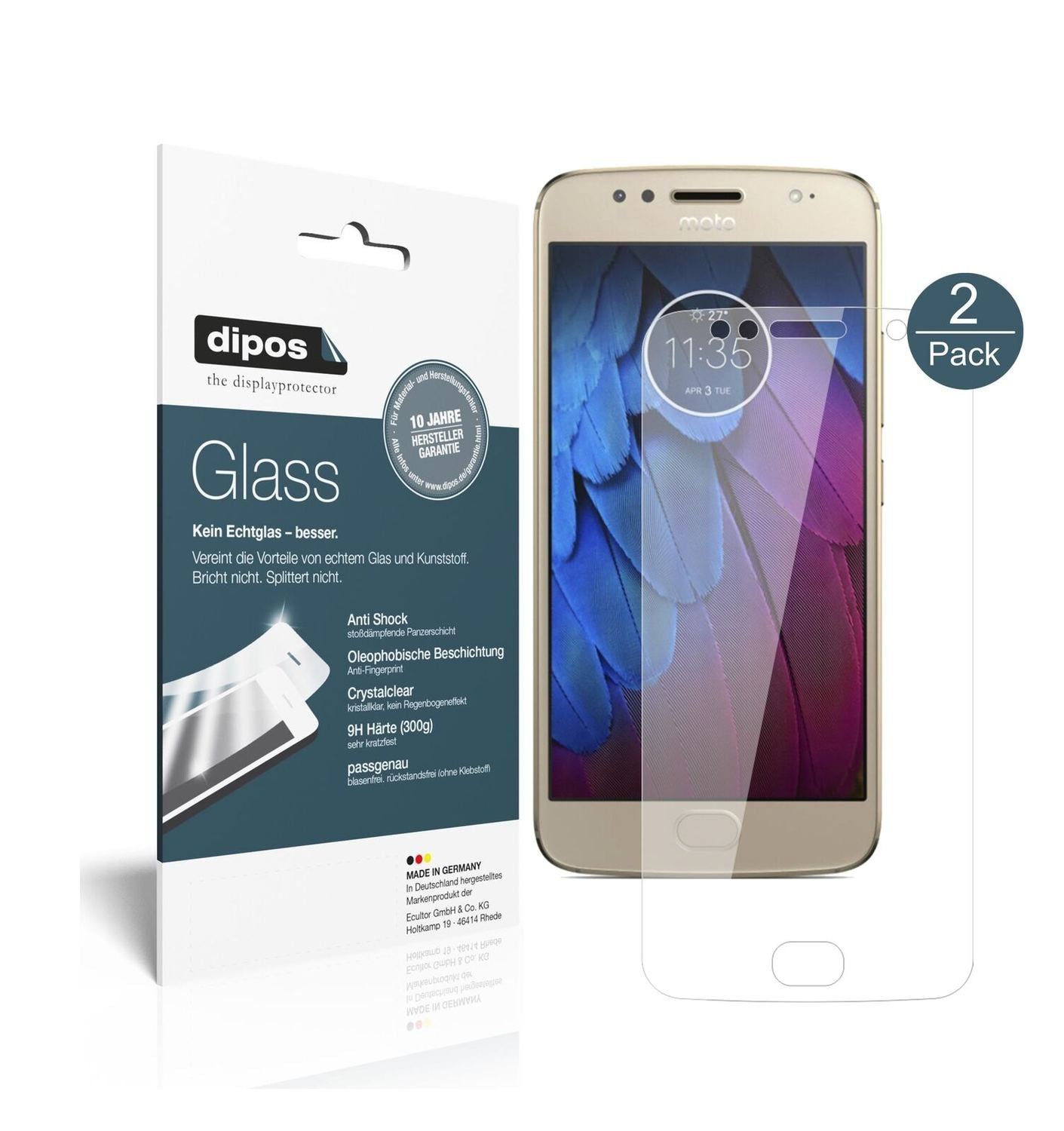 1x 9H Schutzfolie für Motorola Moto G5s Plus Panze (2)