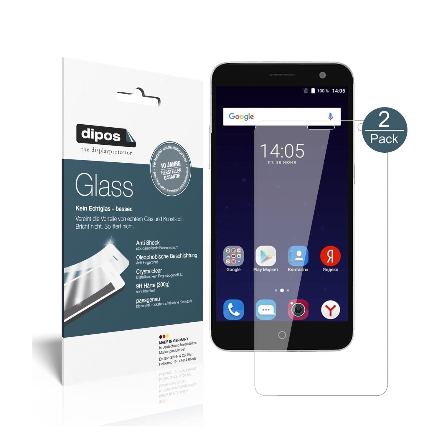 1x 9H Schutzfolie für ZTE Blade V7 Plus Panzerfoli (2)