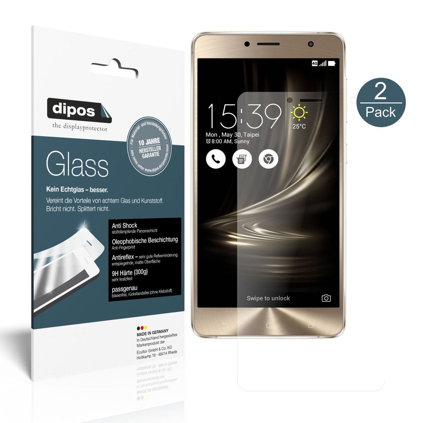 1x 9H Schutzfolie matt für Asus Zenfone 3 Deluxe Z (2)