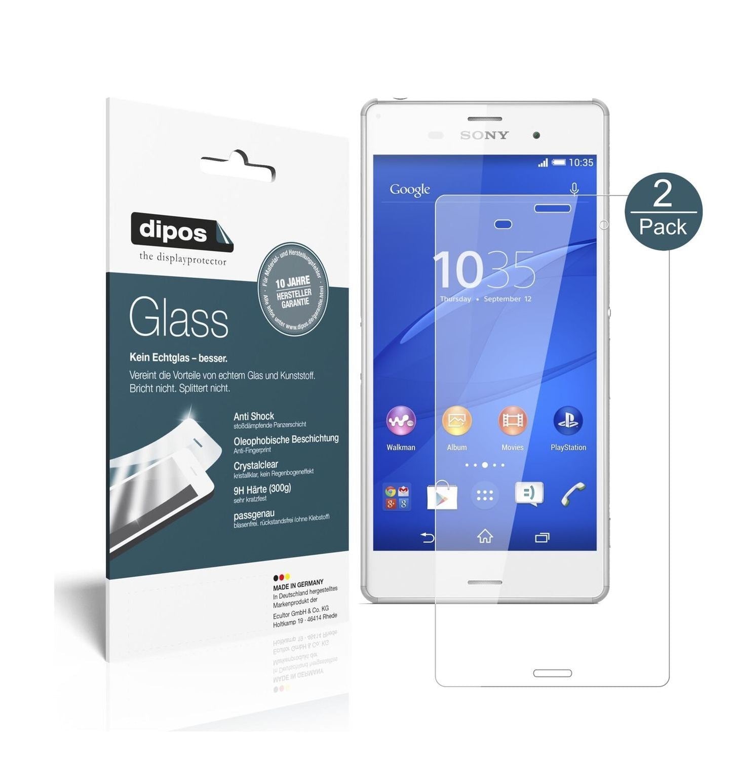 1x 9H Schutzfolie für Sony Xperia Z3 Panzerfolie (2)