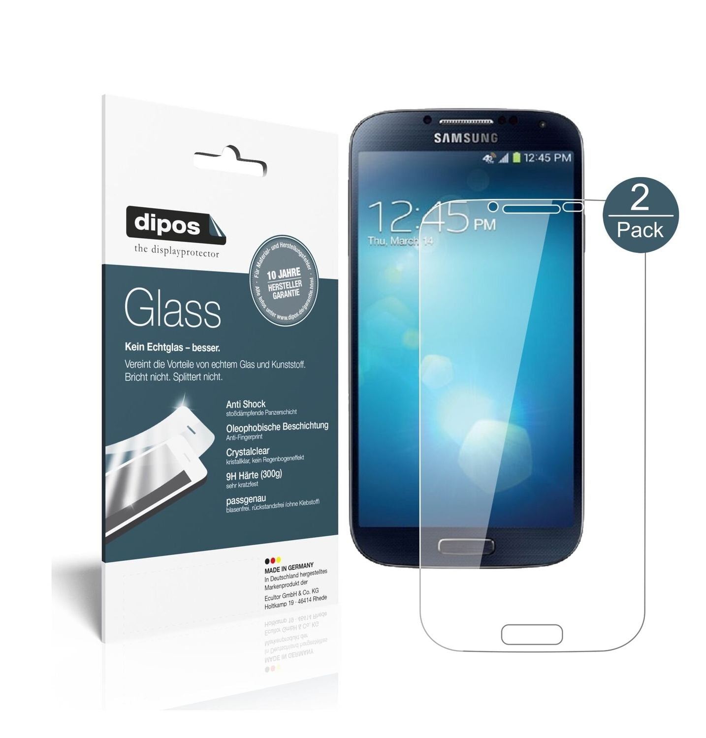 1x 9H Schutzfolie für Samsung Galaxy S4 Panzerfoli (2)