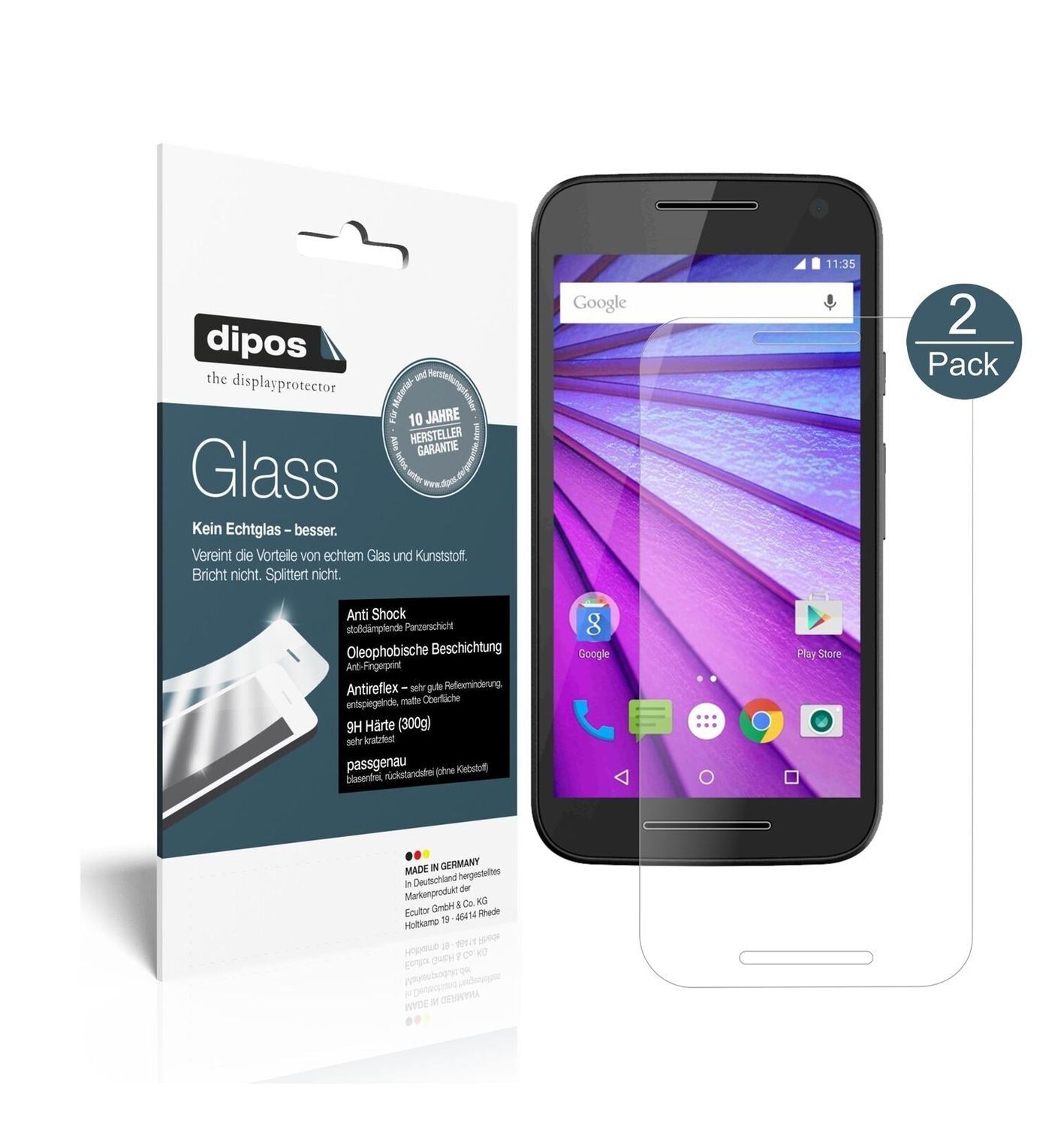 1x 9H Schutzfolie matt für Motorola Moto G 3. Gene (2)