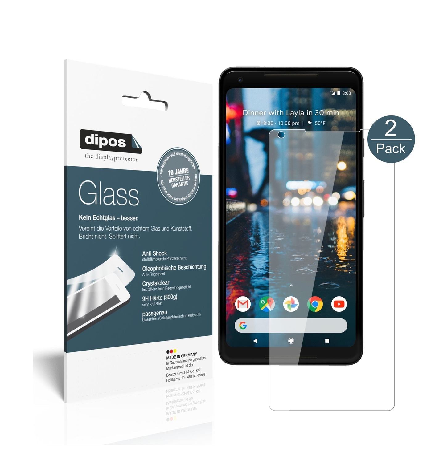 2x 9H Schutzfolie für Google Pixel 2 XL Panzerfoli (1)
