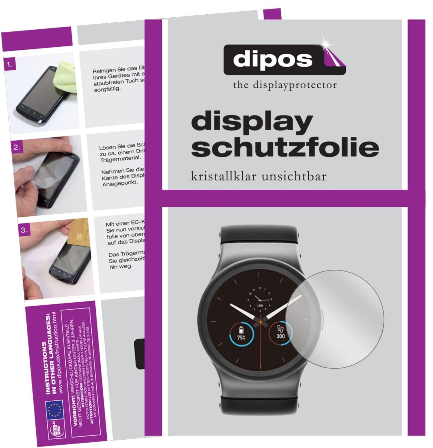 6x Schutzfolie klar für Uhr 20 mm Durchmesser Disp (1)