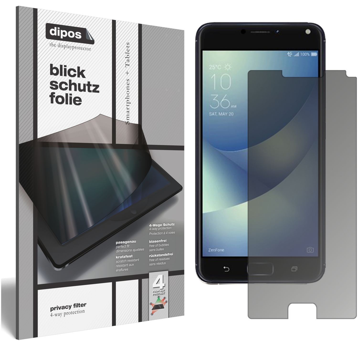 Blickschutzfolie für Asus Zenfone 4 Max 5,5 Zoll Z (1)