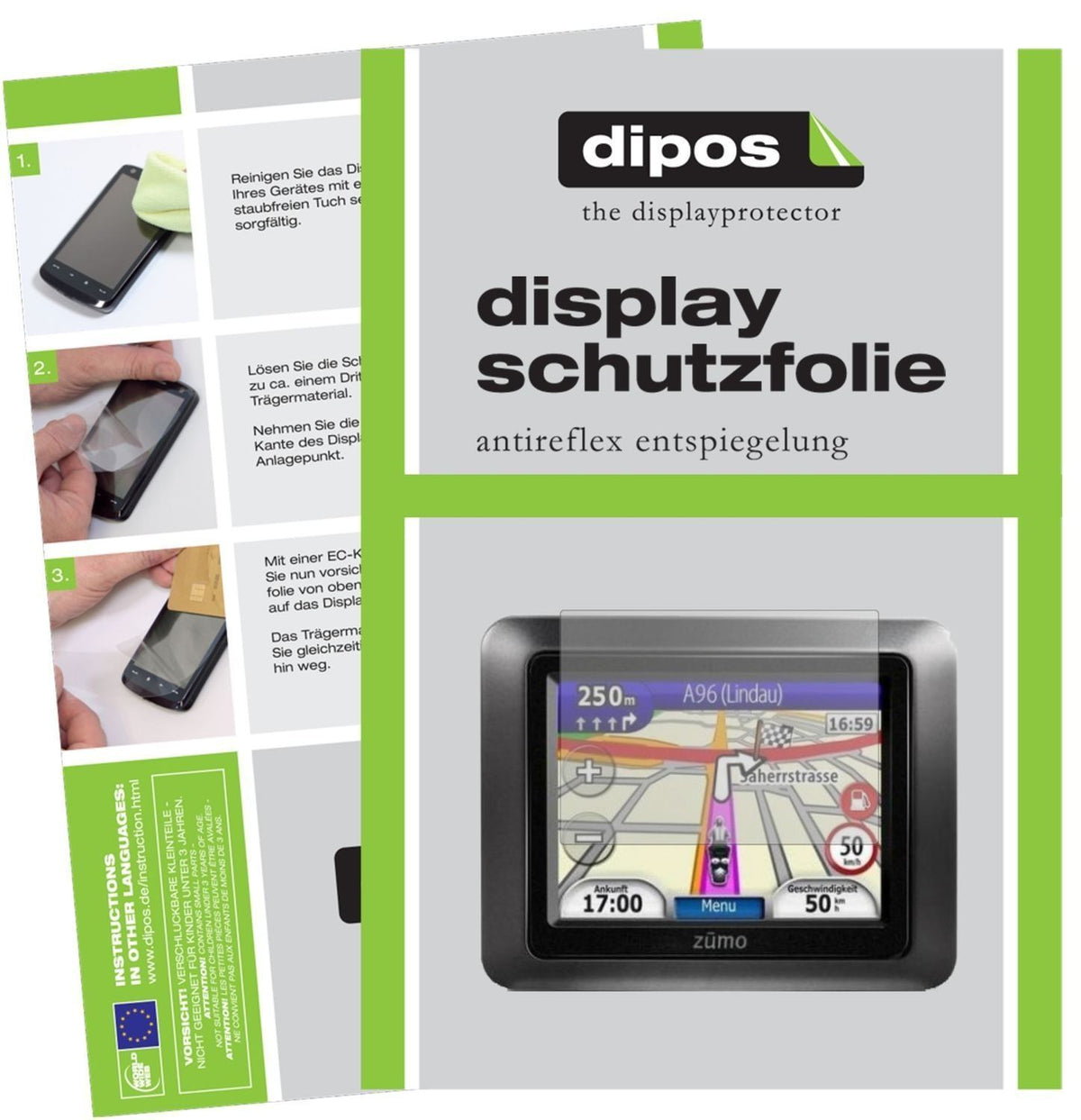 3x Schutzfolie matt für Garmin zumo 210 Display-Sc (1)