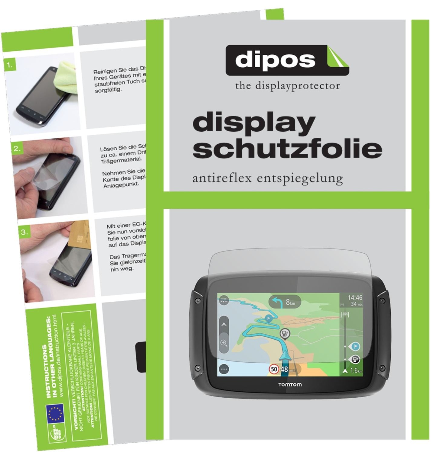 3x Schutzfolie matt für TomTom Rider 450 Display-S (1)