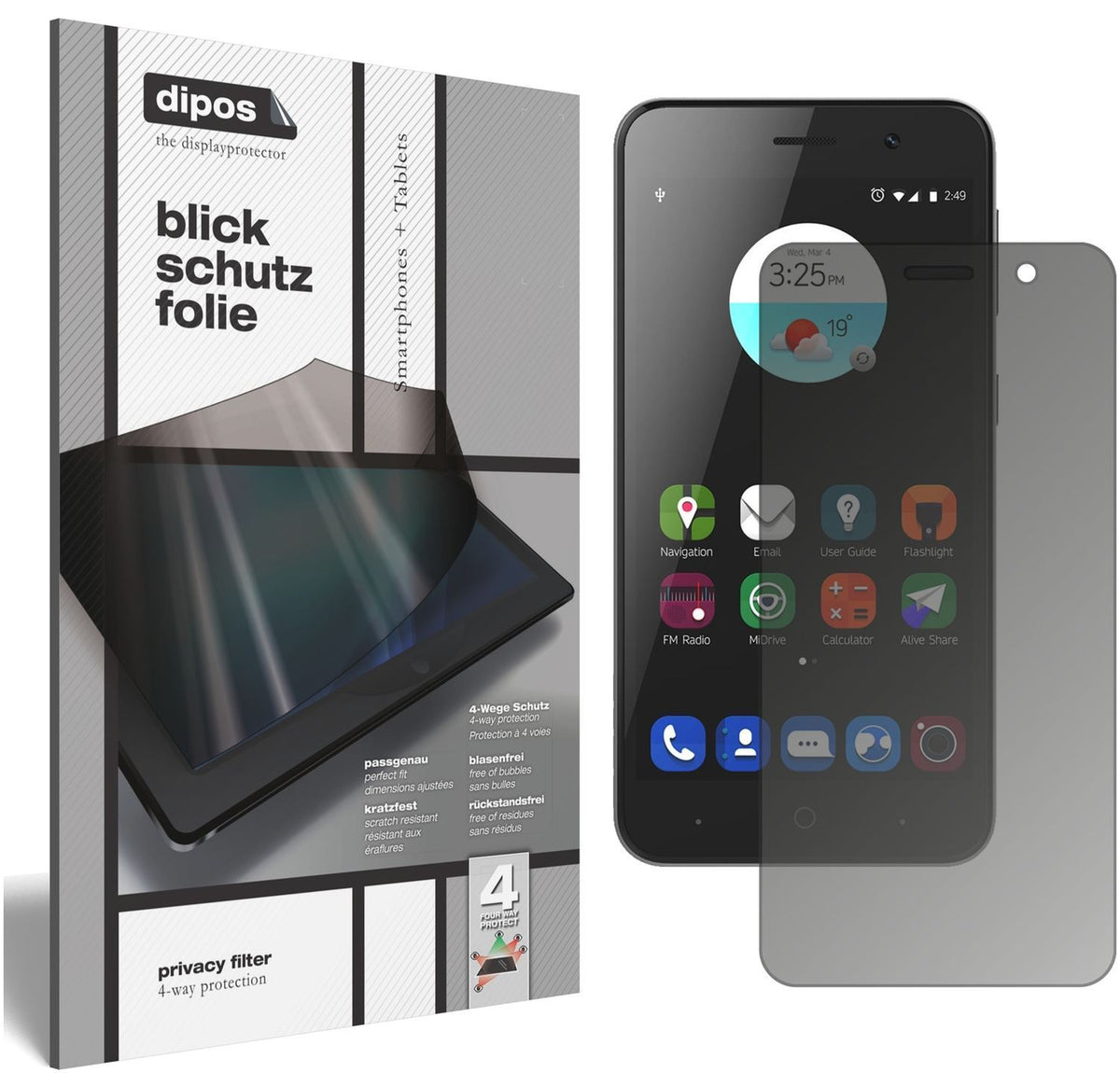 Blickschutzfolie für ZTE Blade A520 matt Schutzfol (1)
