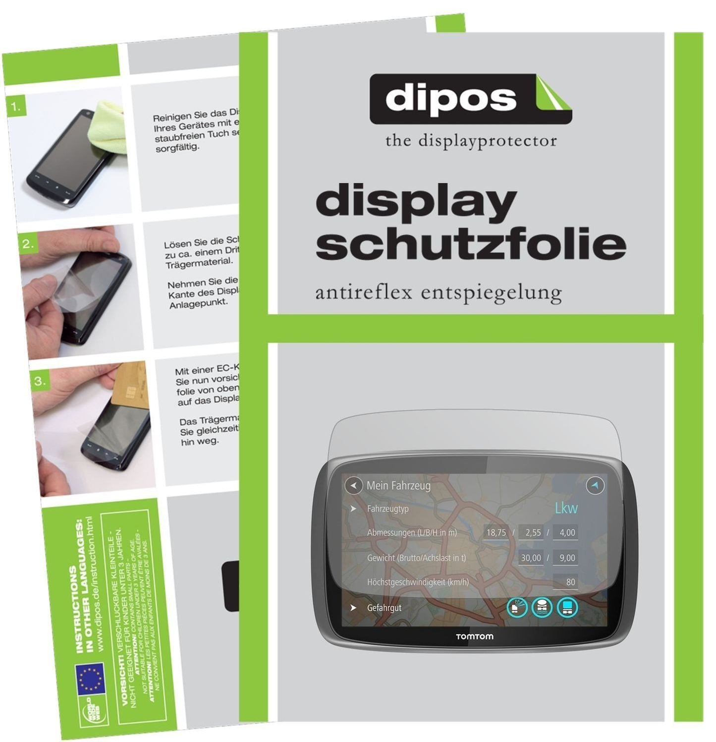 3x Schutzfolie matt für TomTom Pro 7250 Display-Sc (1)