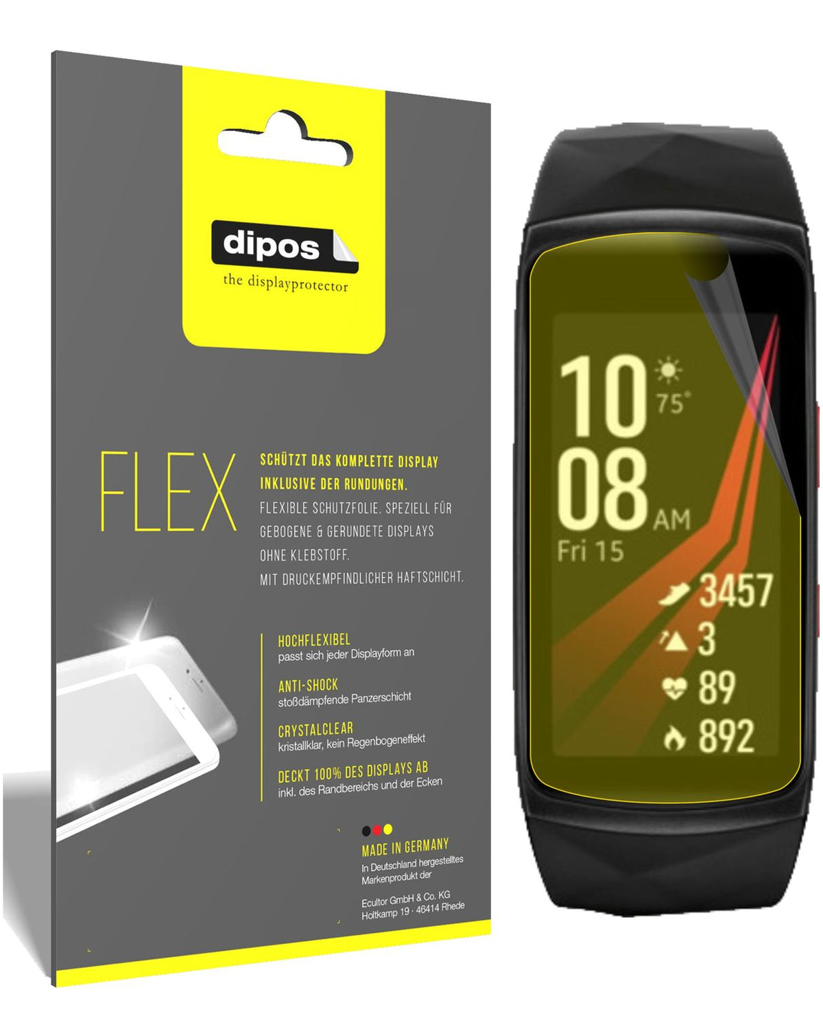 3x 3D Full Cover Schutzfolie für Samsung Gear Fit  (1)