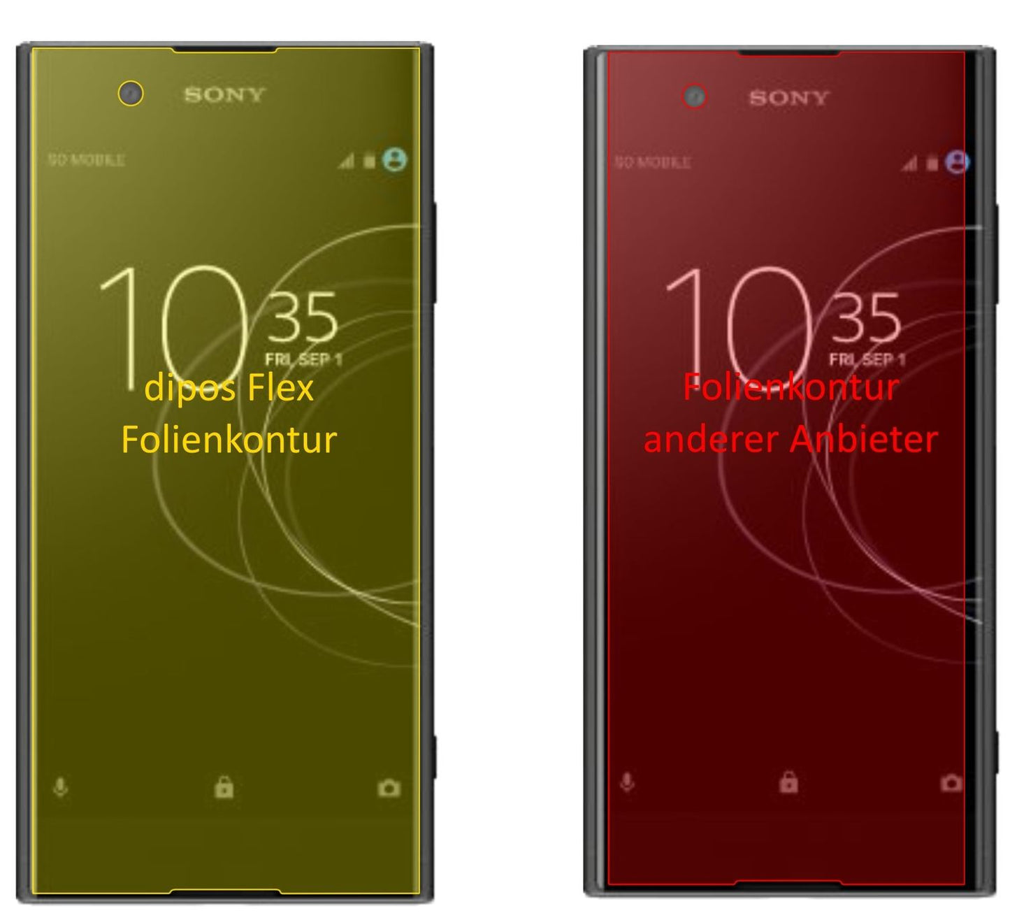 3x 3D Full Cover Schutzfolie für Sony Xperia XA1 P (2)