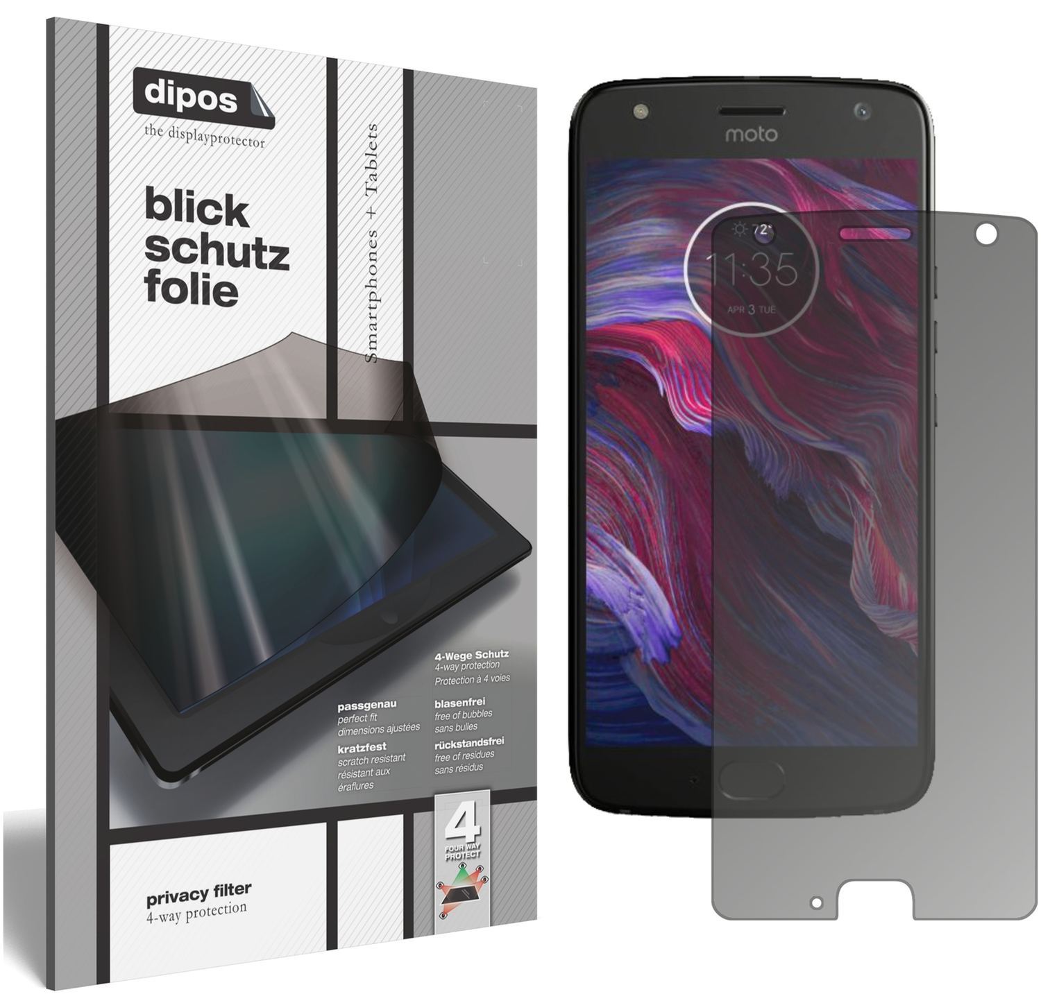 Blickschutzfolie für Lenovo Motorola Moto X4 matt  (1)