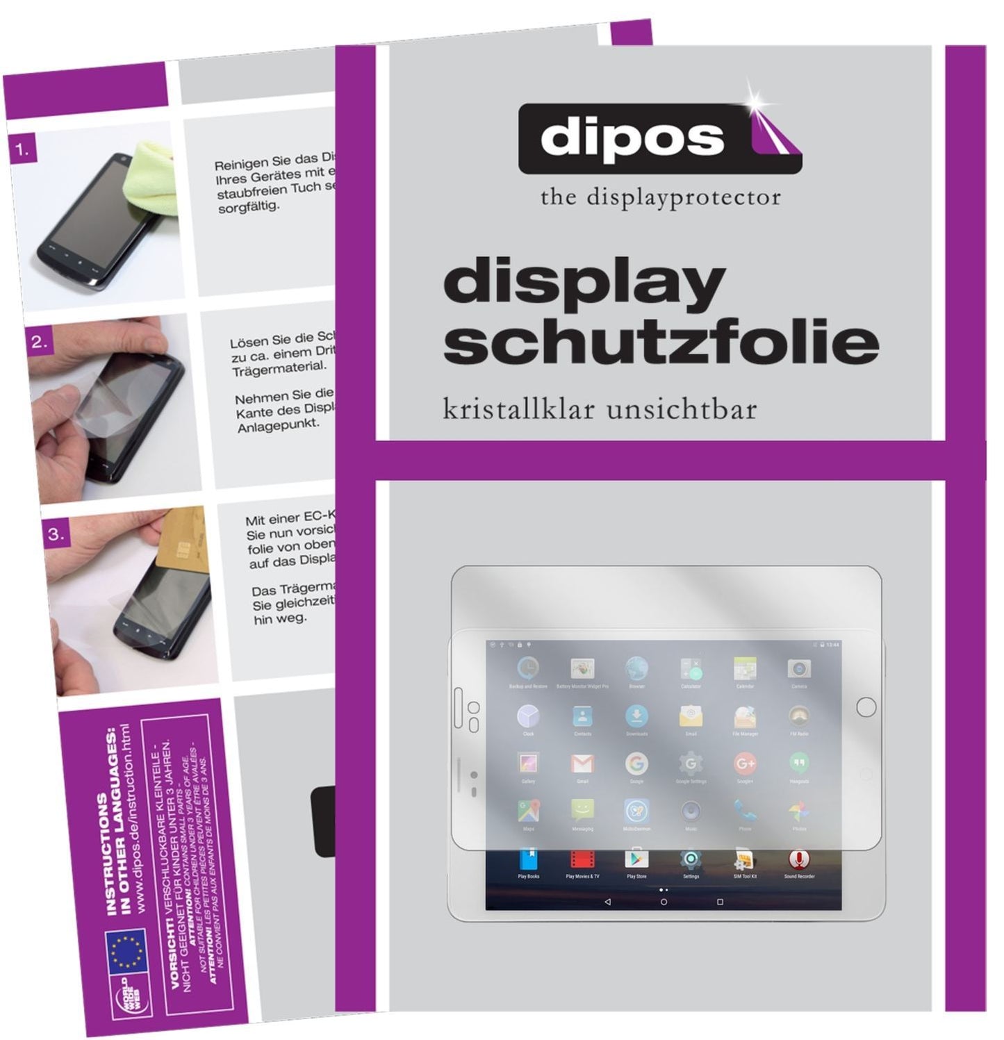 2x Schutzfolie klar für Winnovo M798 Tablet PC Dis (1)