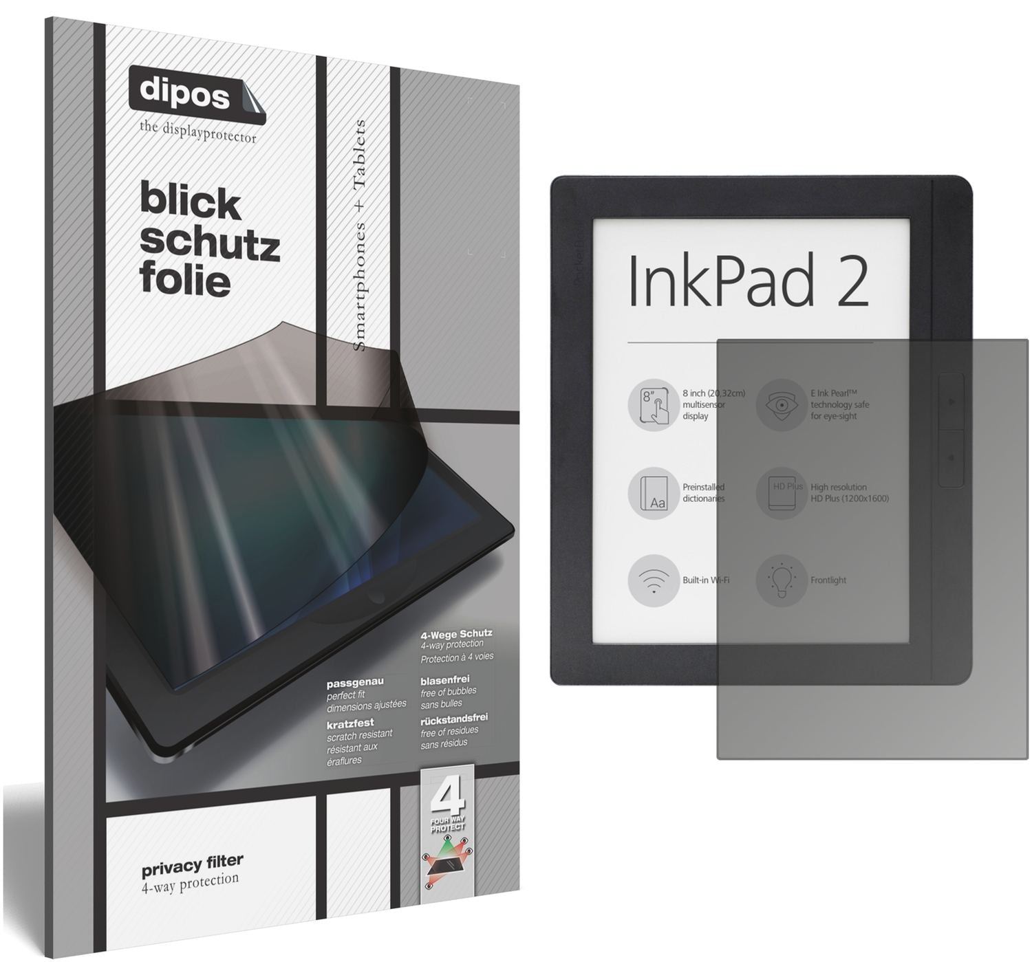 Blickschutzfolie für Pocketbook InkPad 2 PB840 mat (1)