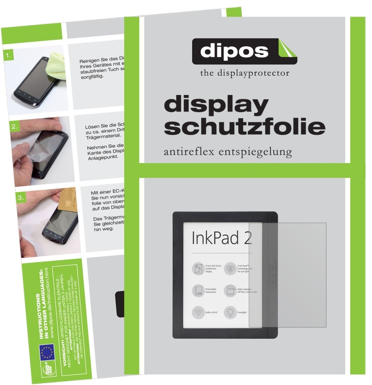 2x Schutzfolie matt für Pocketbook InkPad 2 PB840  (1)