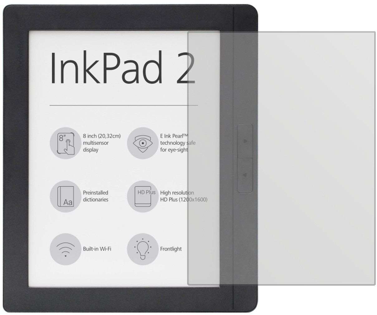 2x Schutzfolie matt für Pocketbook InkPad 2 PB840  (2)