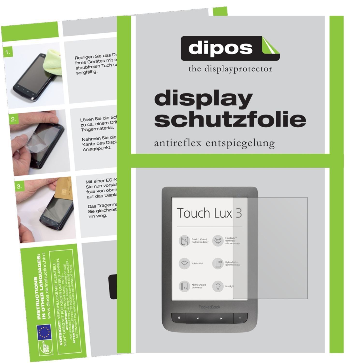 2x Schutzfolie matt für Pocketbook Touch Lux 3 PB6 (1)
