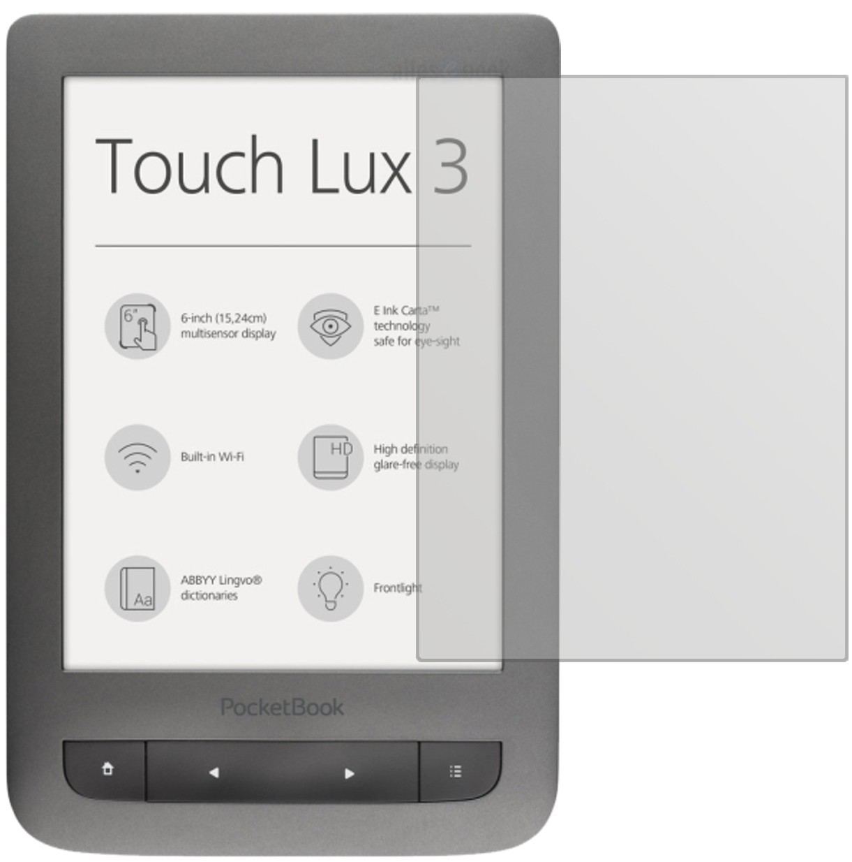 2x Schutzfolie matt für Pocketbook Touch Lux 3 PB6 (2)