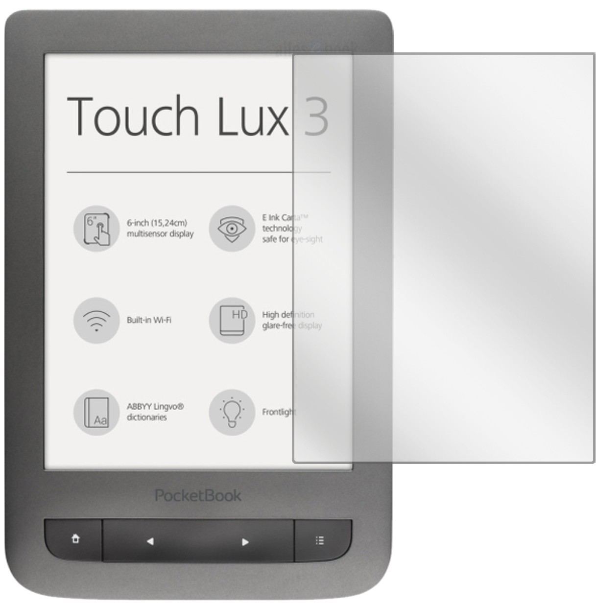 2x Schutzfolie klar für Pocketbook Touch Lux 3 PB6 (2)
