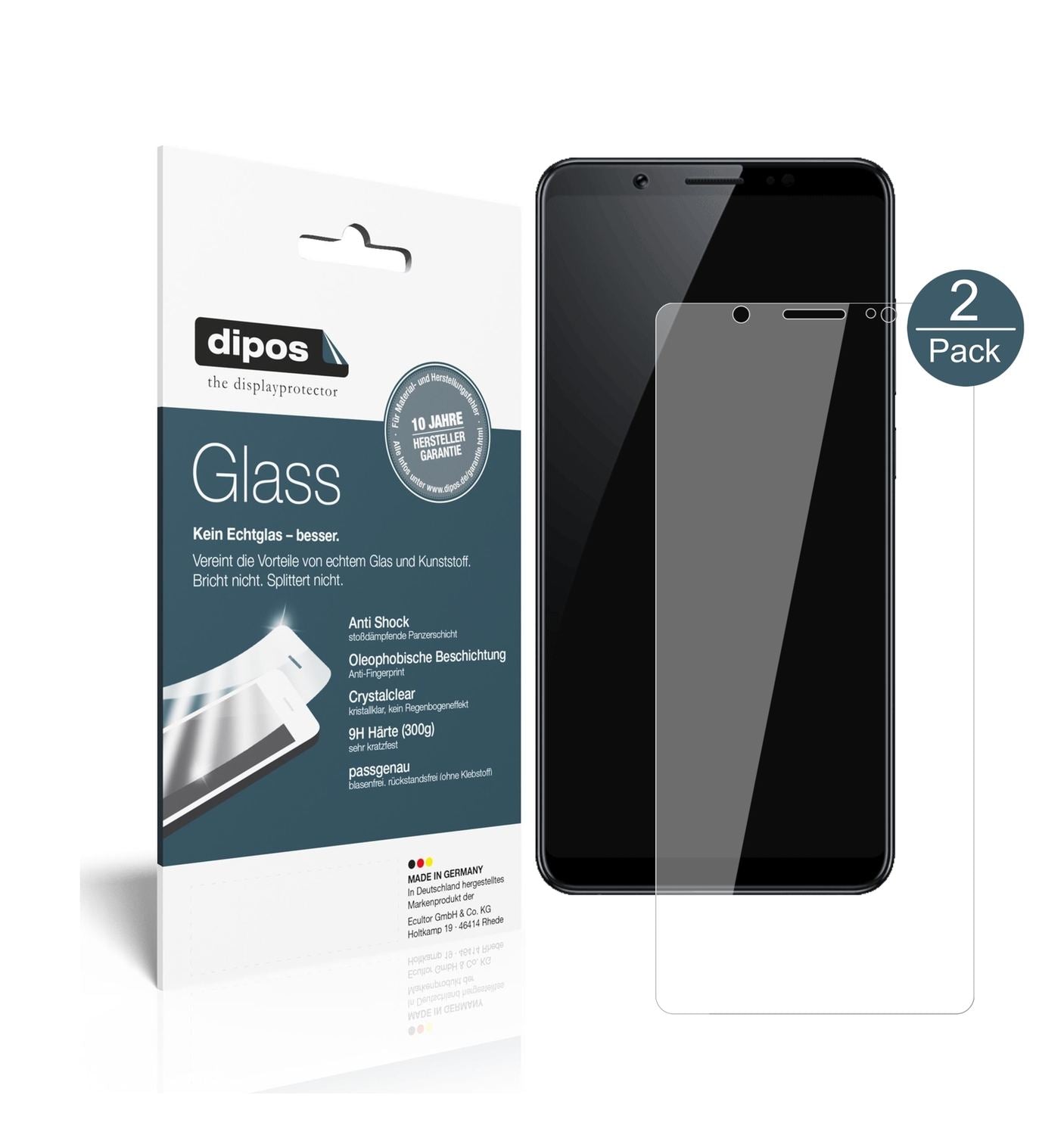 2x 9H Schutzfolie für Vivo V7+ Panzerfolie (1)