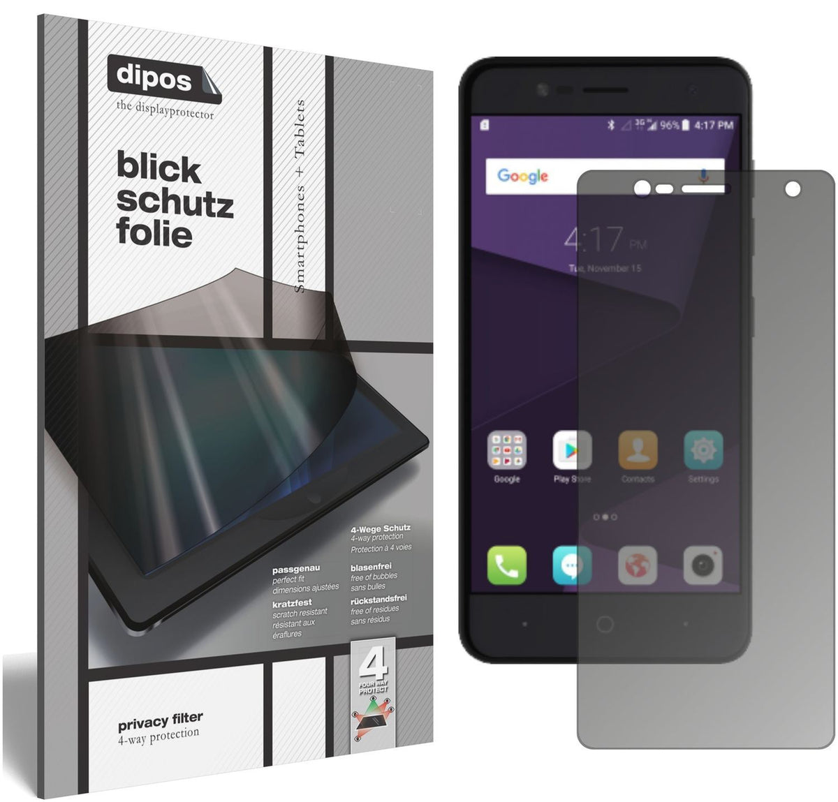 Blickschutzfolie für ZTE Blade V8 Mini matt Schutz (1)