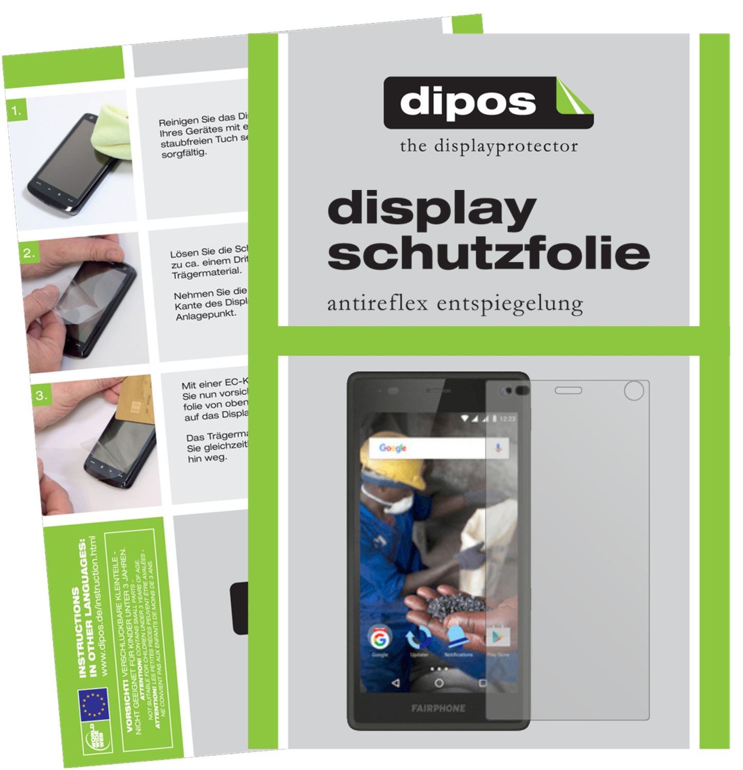 6x Schutzfolie matt für Fairphone 2 Display-Schutz (1)