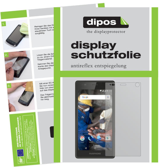 2x Schutzfolie matt für Fairphone 2 Display-Schutz (1)