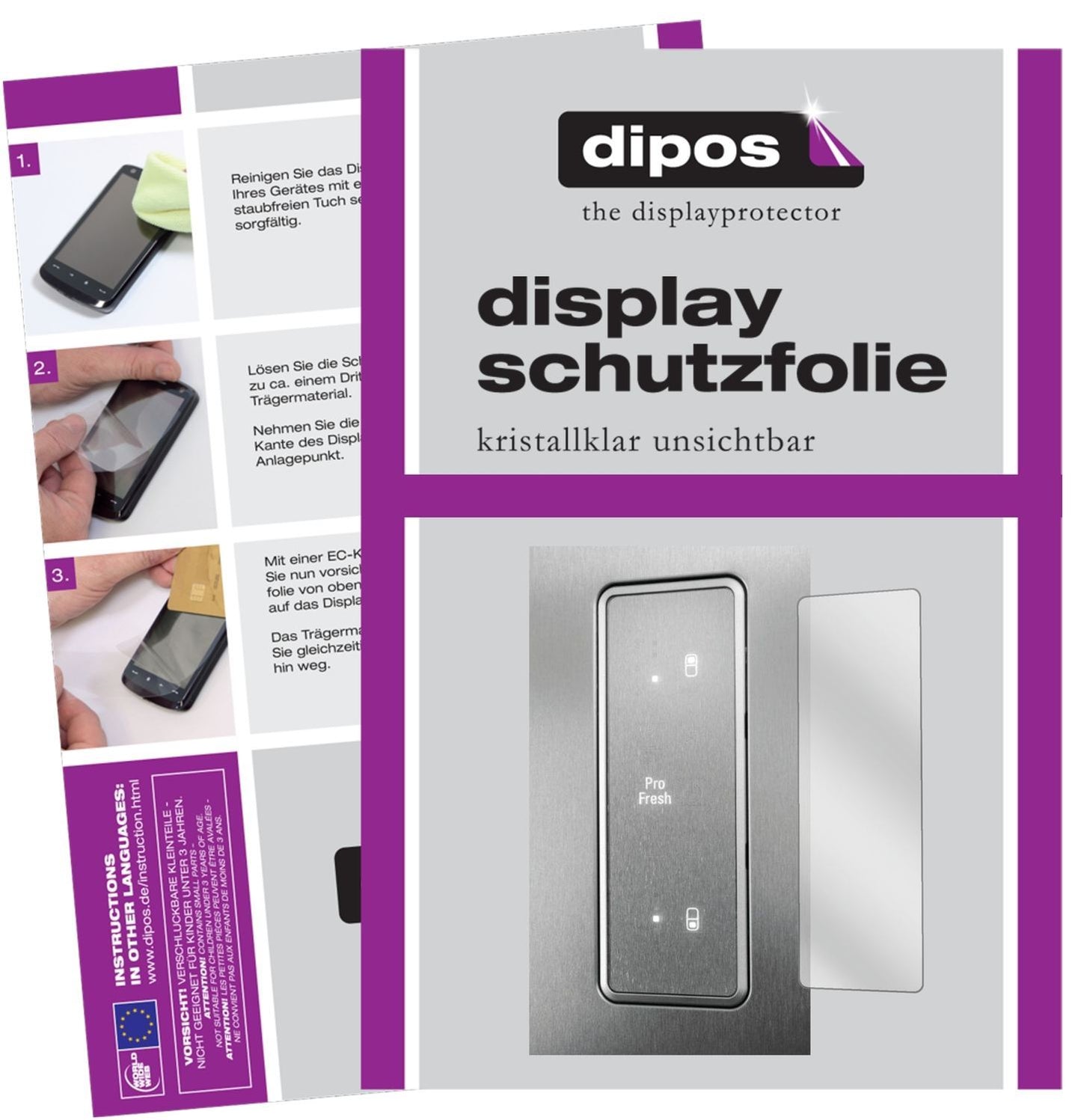 2x Schutzfolie klar für Bauknecht KGN 2043 A3+ IN  (1)