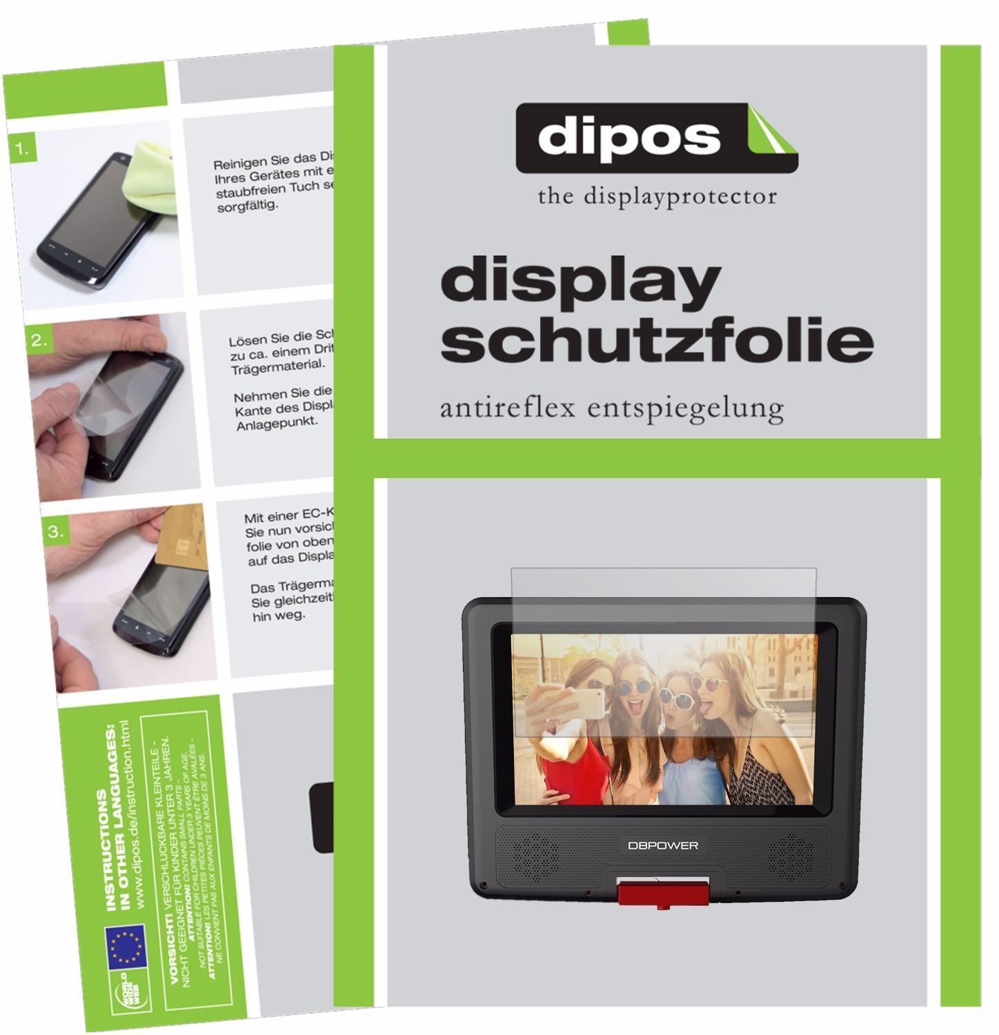 3x Schutzfolie matt für DBPower 7,5 Zoll Tragbarer (1)