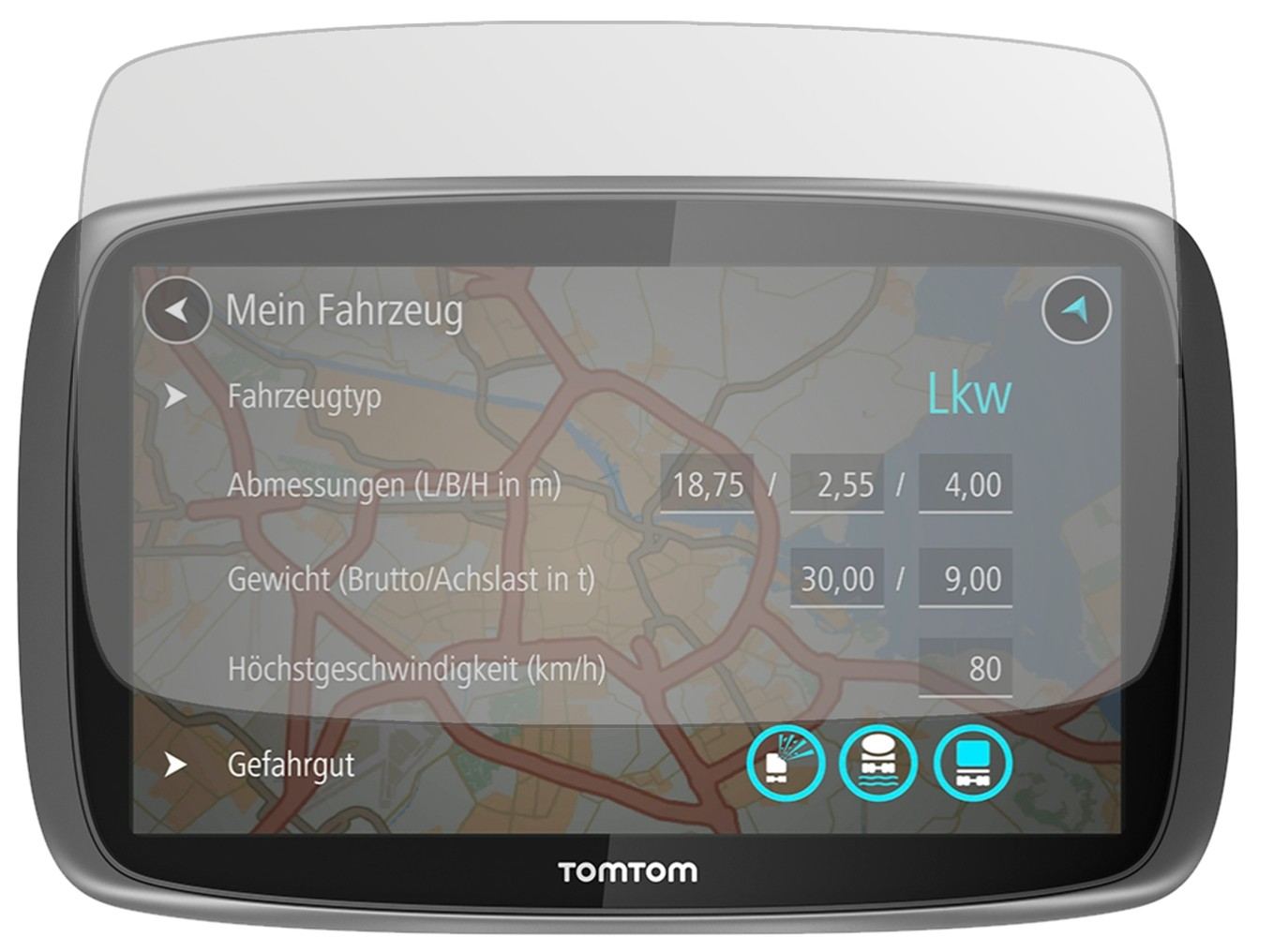 3x Schutzfolie matt für TomTom Trucker 5000 Displa (2)