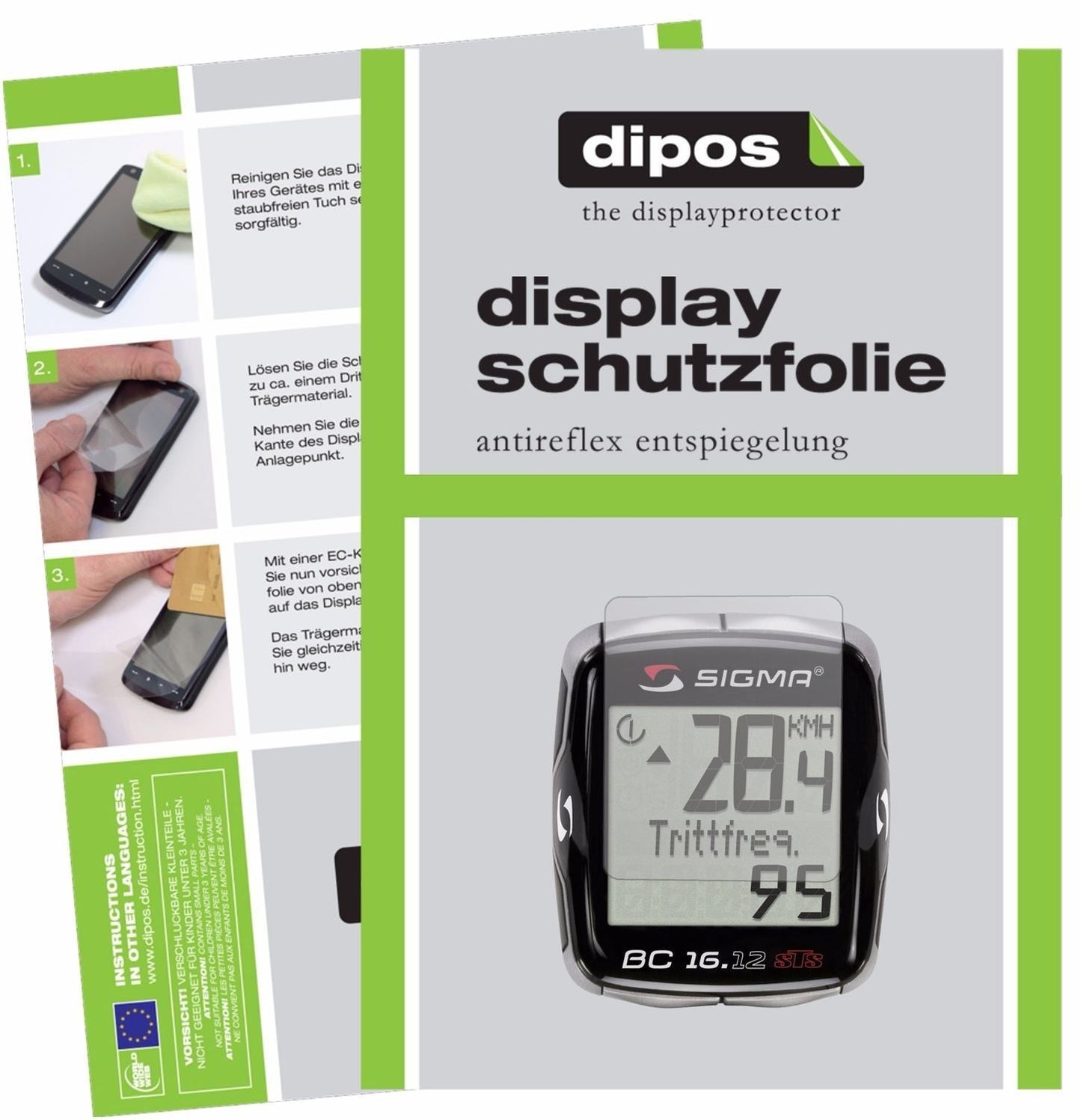 3x Schutzfolie matt für Sigma BC 16.12 STS Display (1)