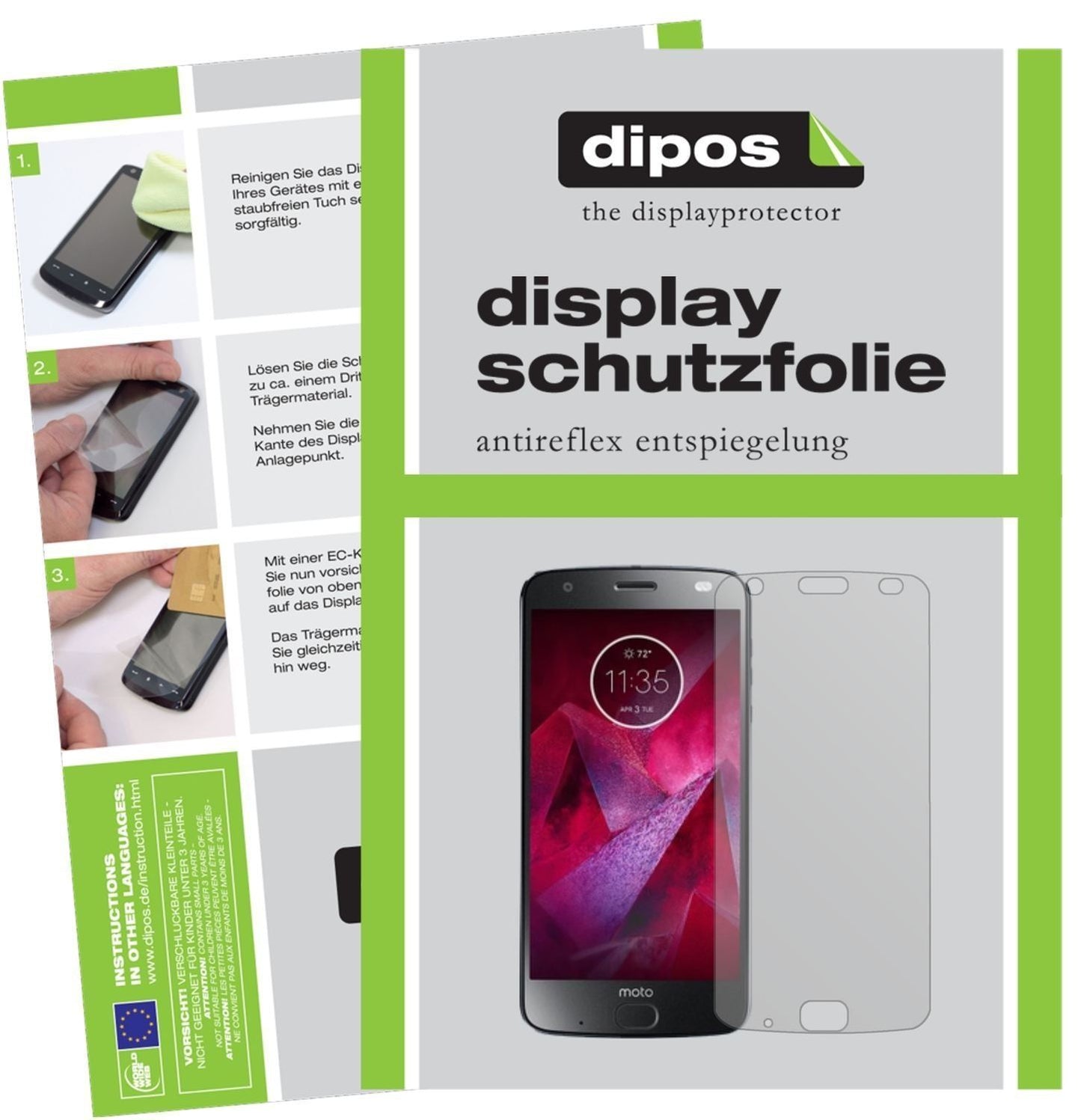 2x Schutzfolie matt für Lenovo Moto Z2 Force Displ (1)