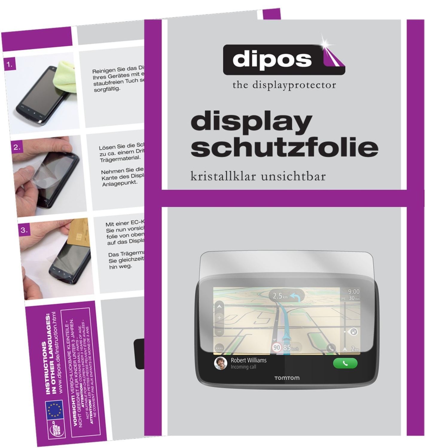 3x Schutzfolie klar für TomTom Via 53 Display-Schu (1)