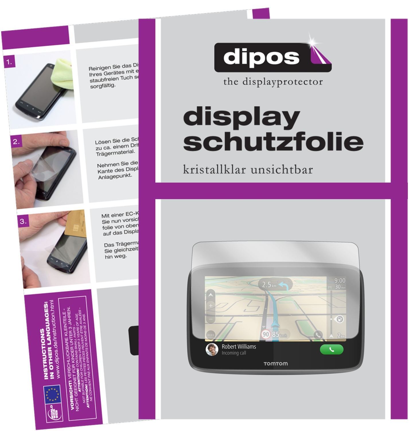 3x Schutzfolie klar für TomTom Via 53 Display-Schu (1)