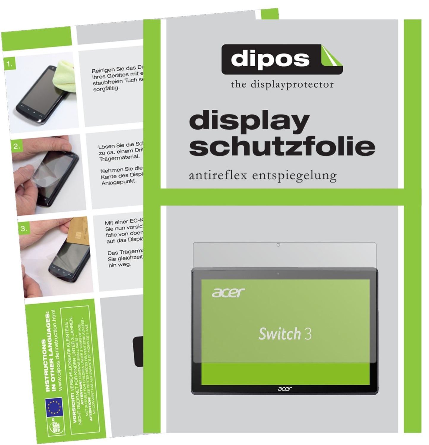 2x Schutzfolie matt für Acer Switch 3 SW312-31 Dis (1)