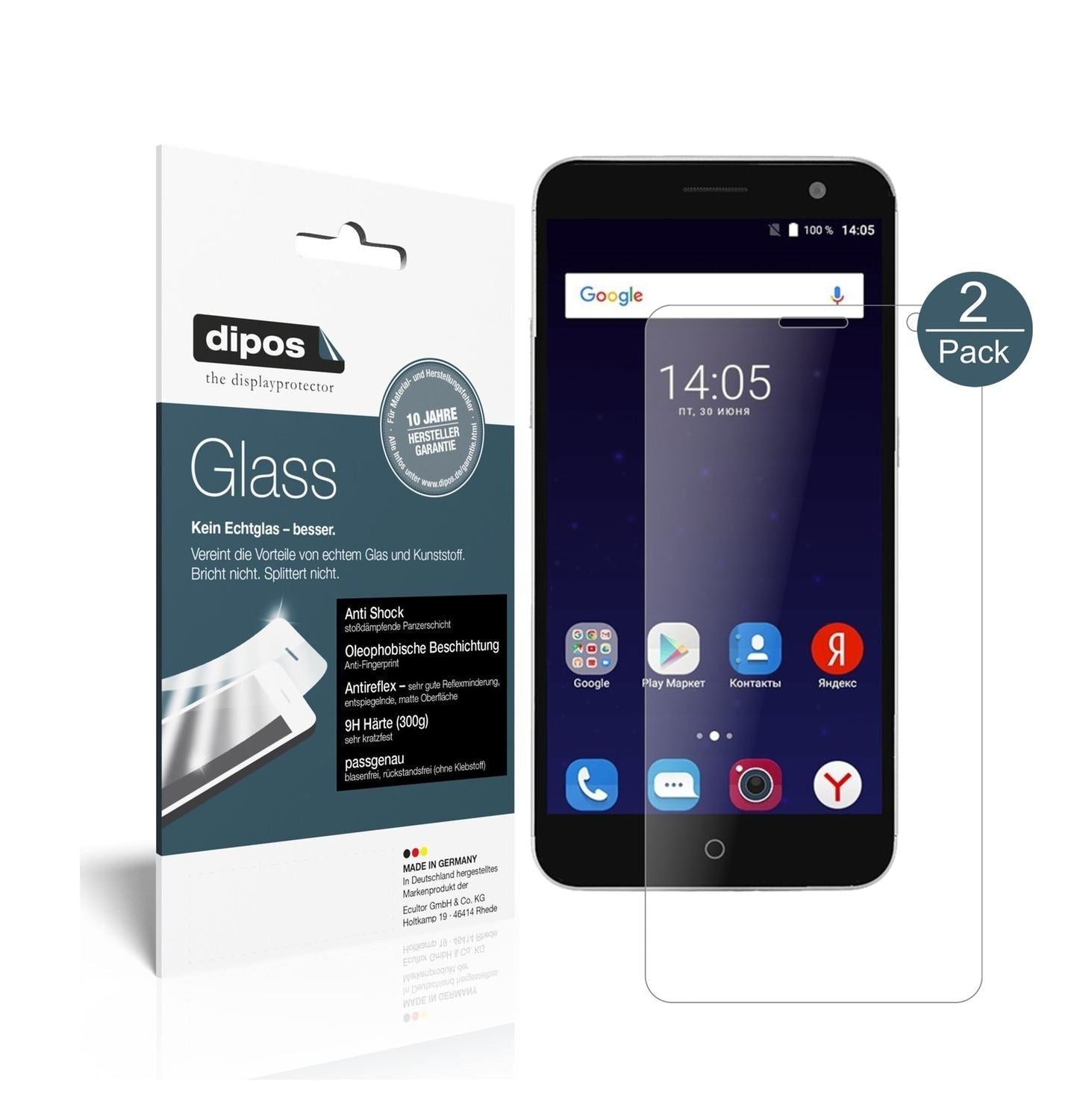 2x 9H Schutzfolie matt für ZTE Blade V7 Plus Panze (1)